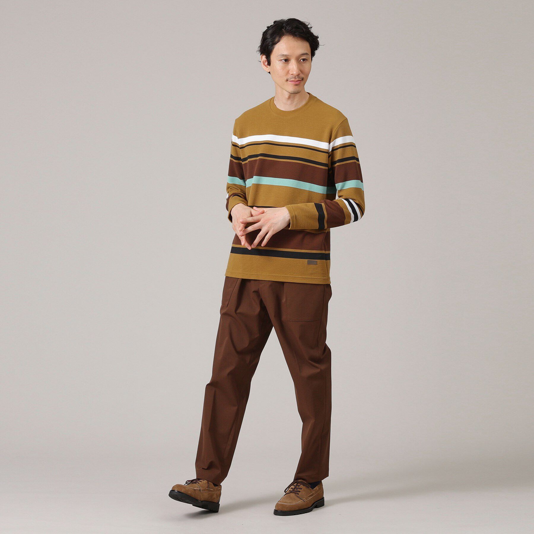 TAKEO KIKUCHI「リップルパネルボーダーカットソー」|Tシャツ・カットソー|