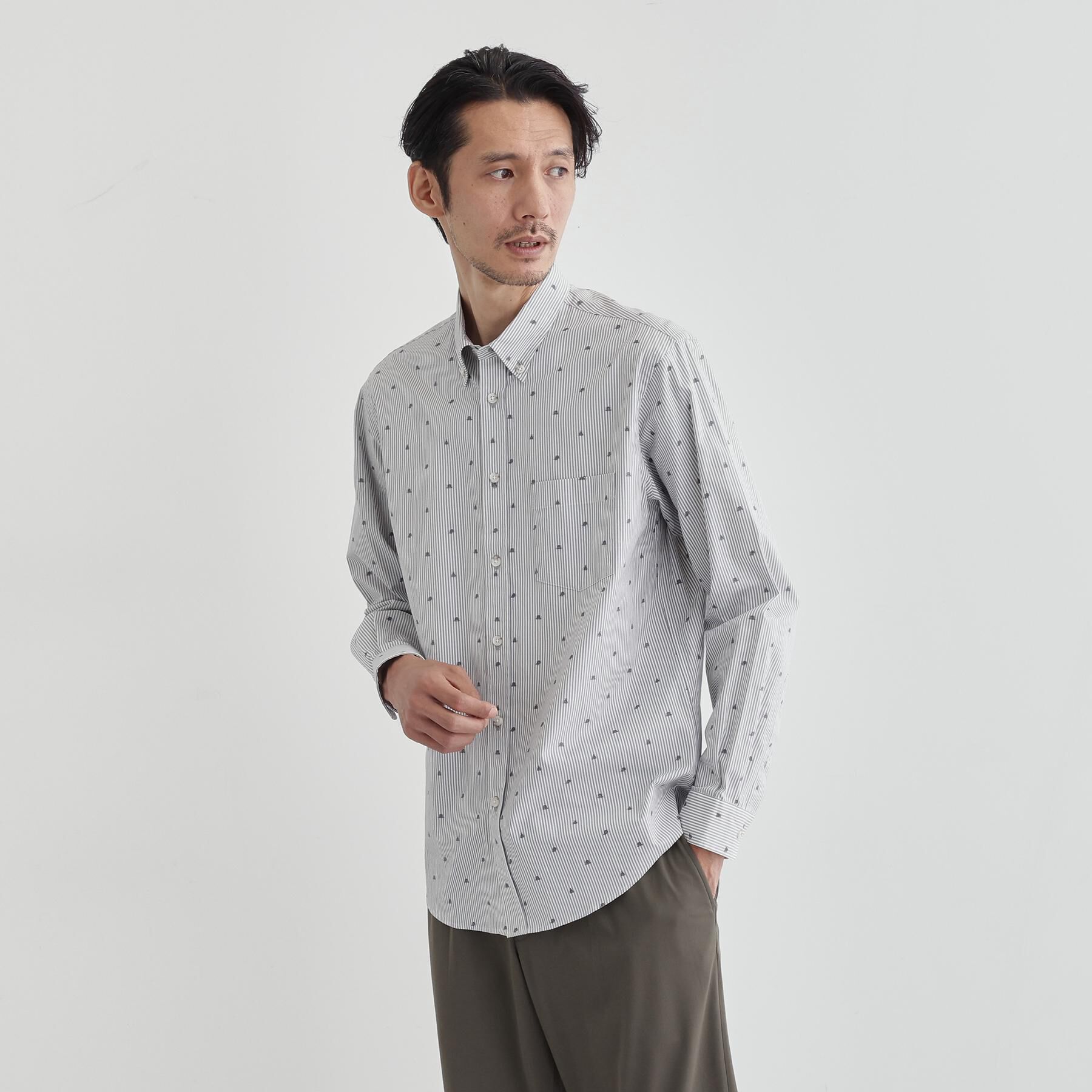 TAKEO KIKUCHI「ハットモチーフ ジャカード ストライプ シャツ」|シャツ・ブラウス|