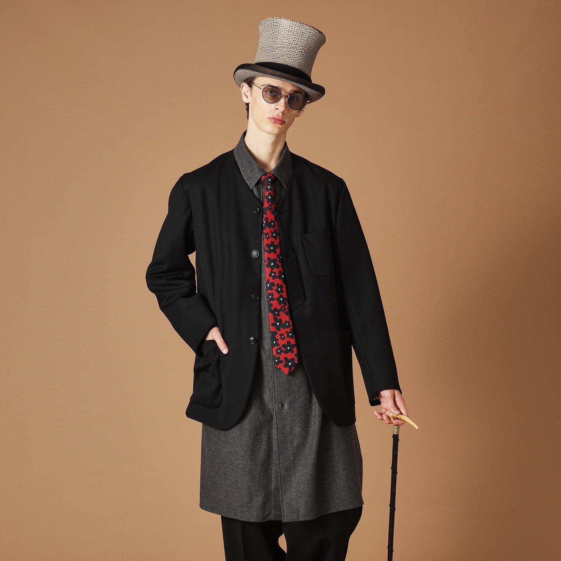 40CARATS&525「ギャバジン ノーカラージャケット」|テーラードジャケット|