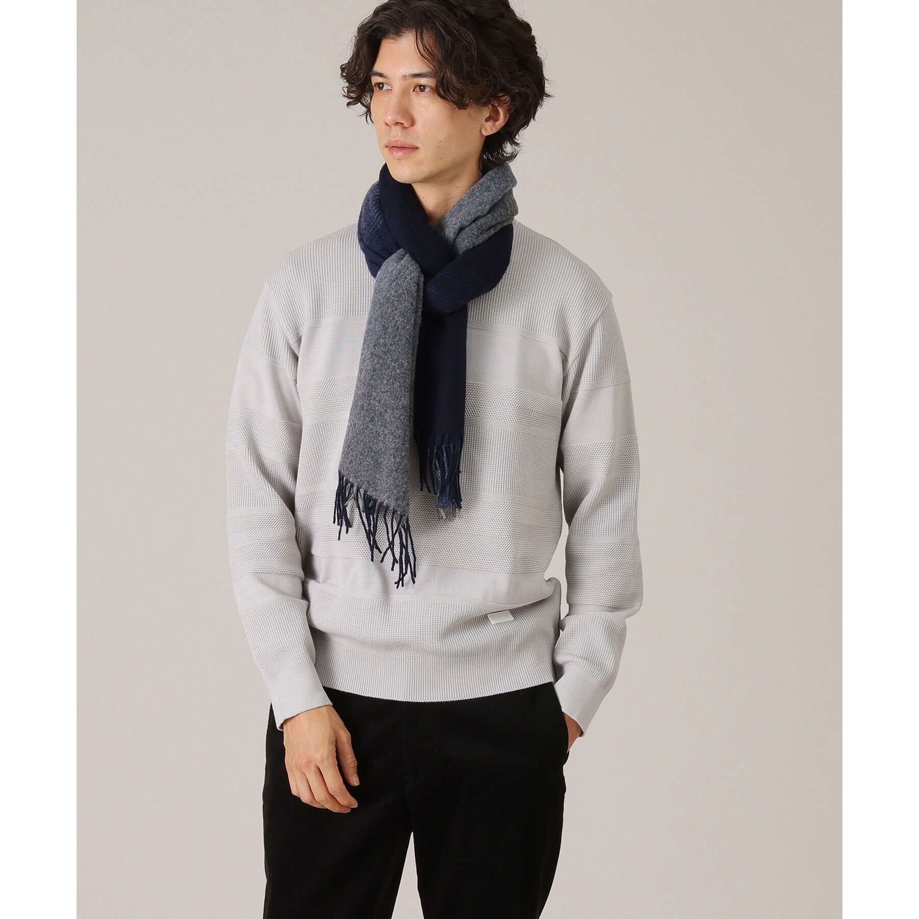 TAKEO KIKUCHI「【洗えるメリノウール混】グラデーション マフラー」|ストール|