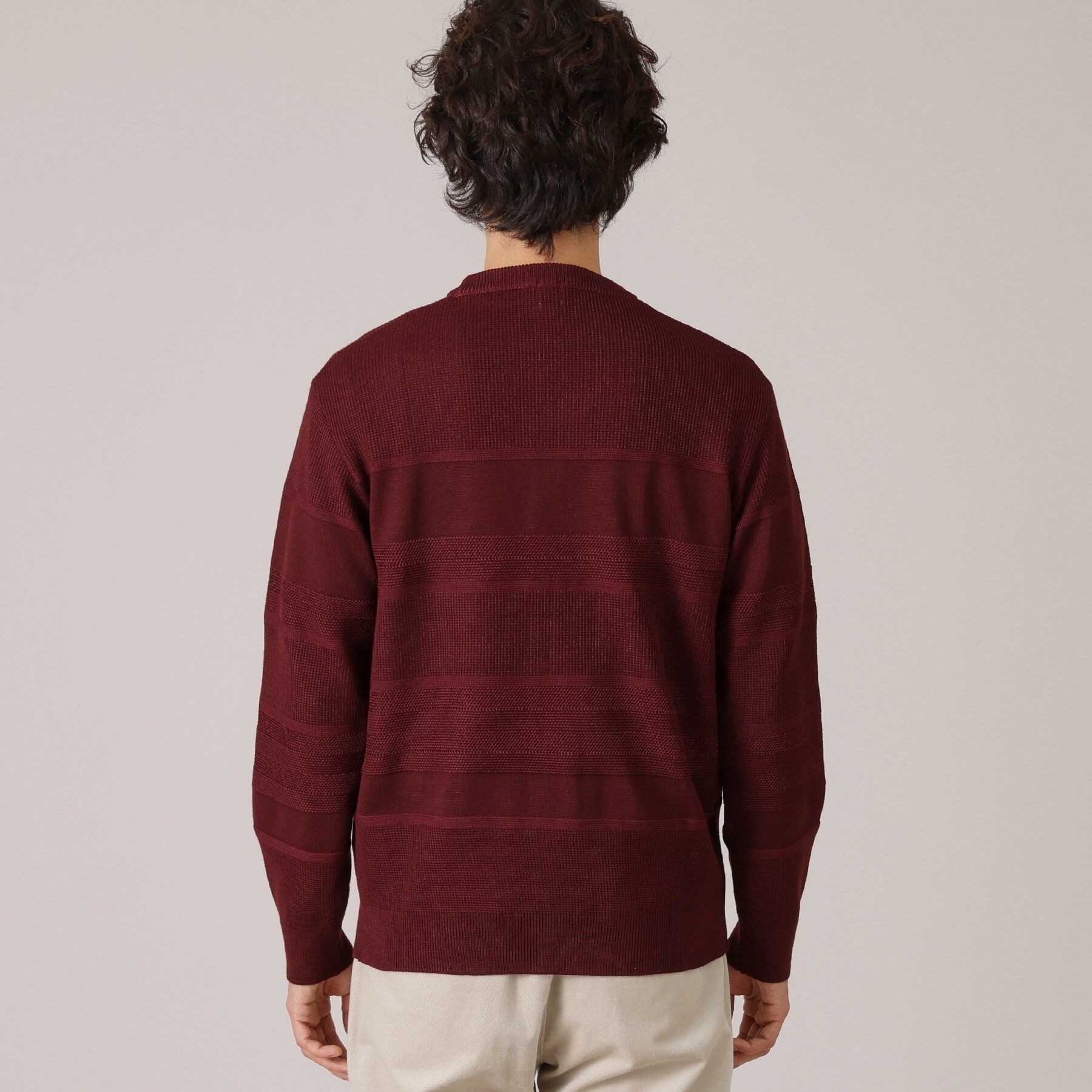 TAKEO KIKUCHI「【Made in JAPAN】編地切替 プルオーバーニット」|ニット・セーター|