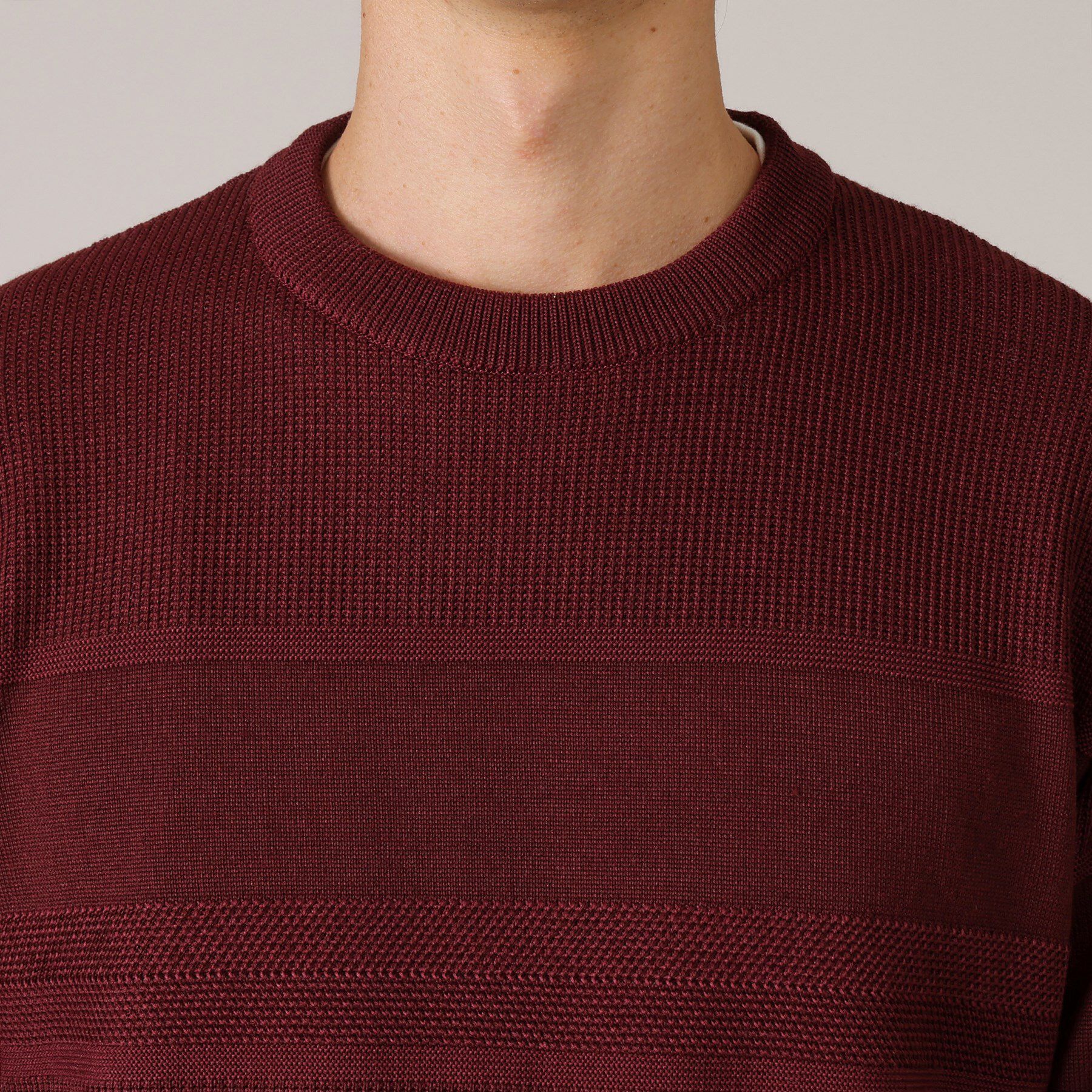 TAKEO KIKUCHI「【Made in JAPAN】編地切替 プルオーバーニット」|ニット・セーター|