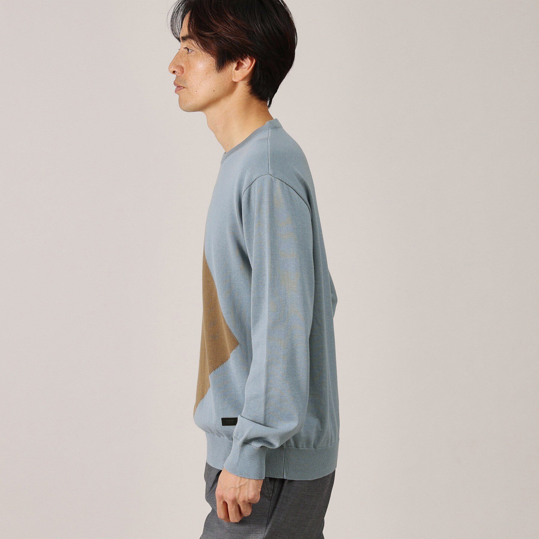 TAKEO KIKUCHI「【Made in JAPAN】スクエア インターシャ ニット」|ニット・セーター|