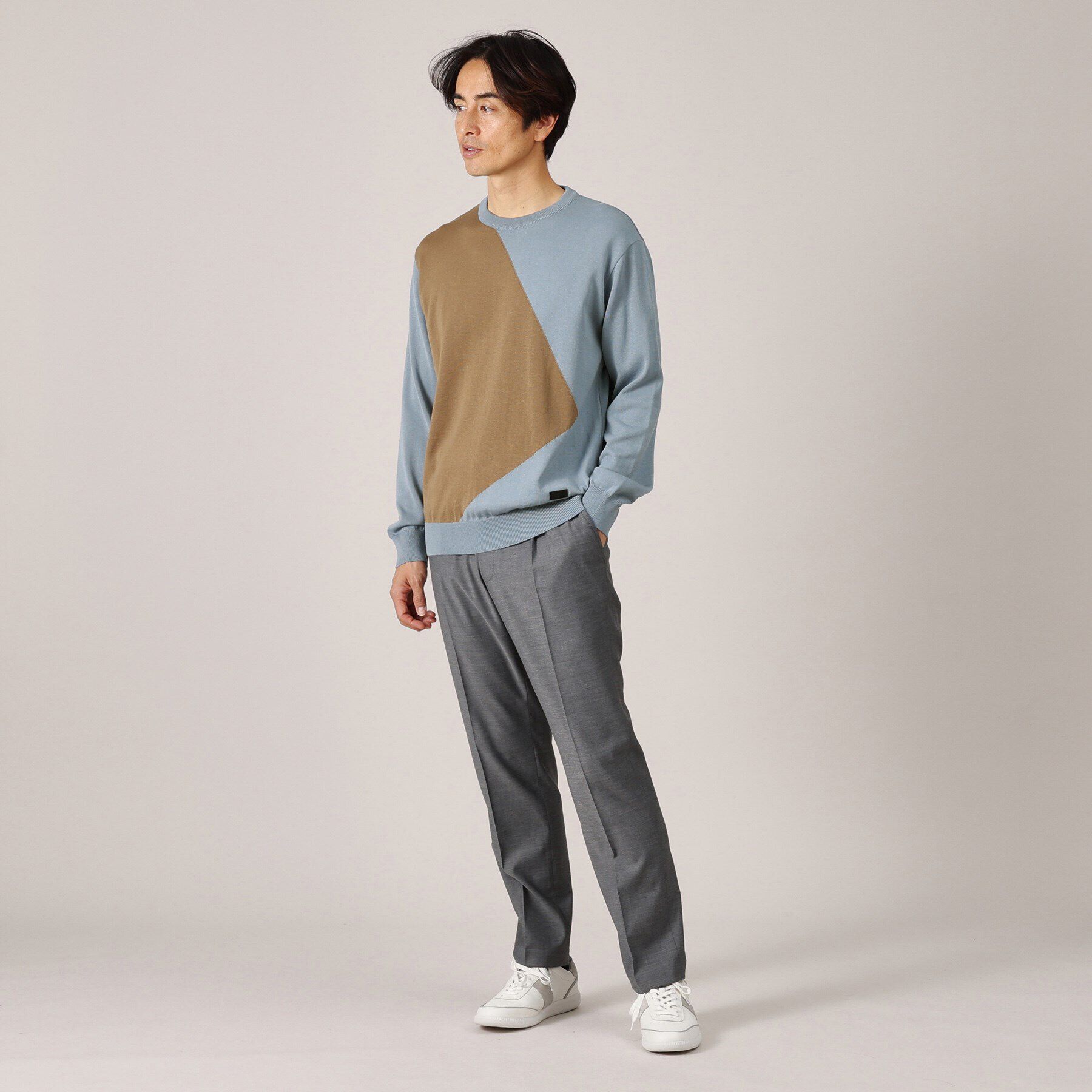 TAKEO KIKUCHI「【Made in JAPAN】スクエア インターシャ ニット」|ニット・セーター|