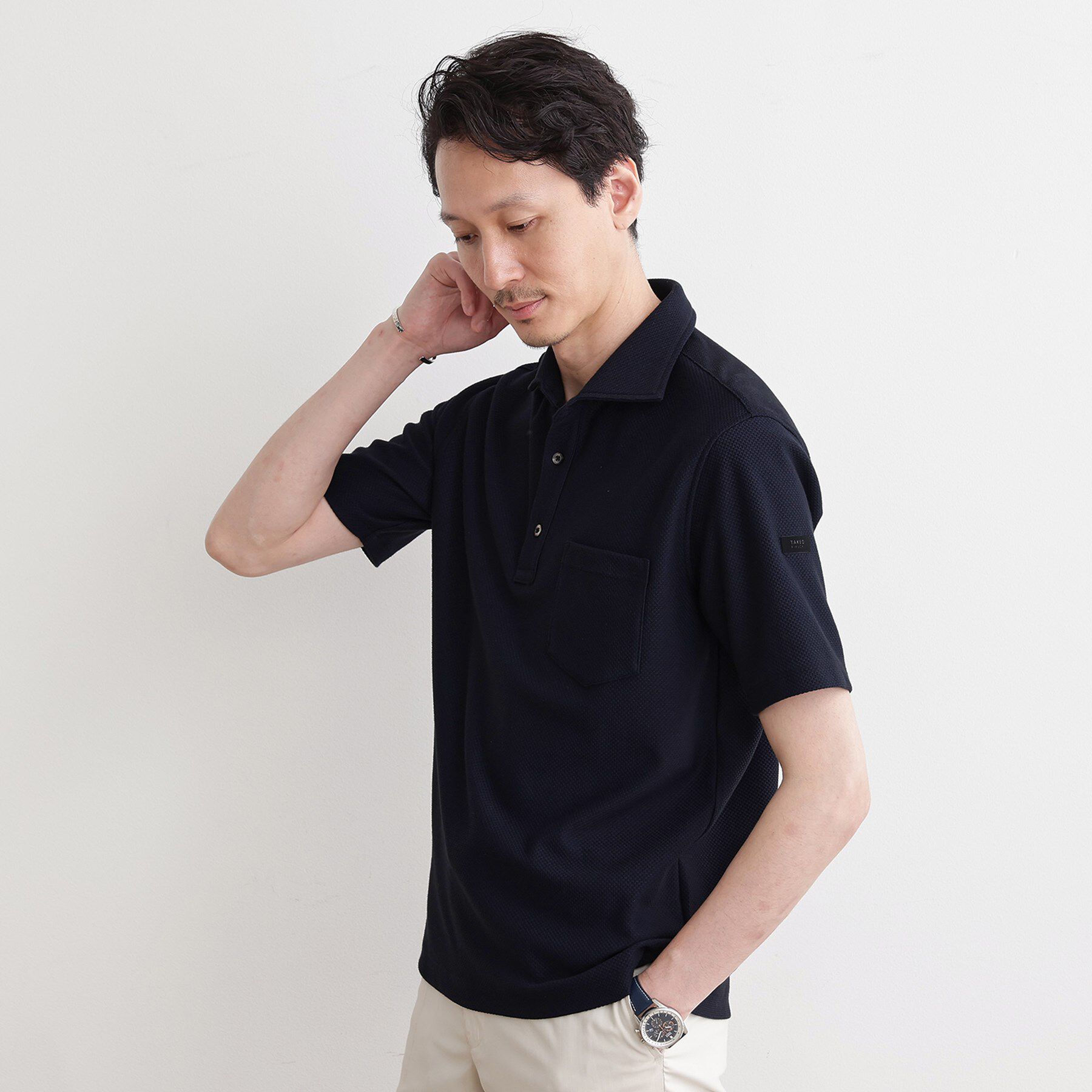 TAKEO KIKUCHI「【尾州織】メランジメッシュ ポロシャツ」|ポロシャツ|