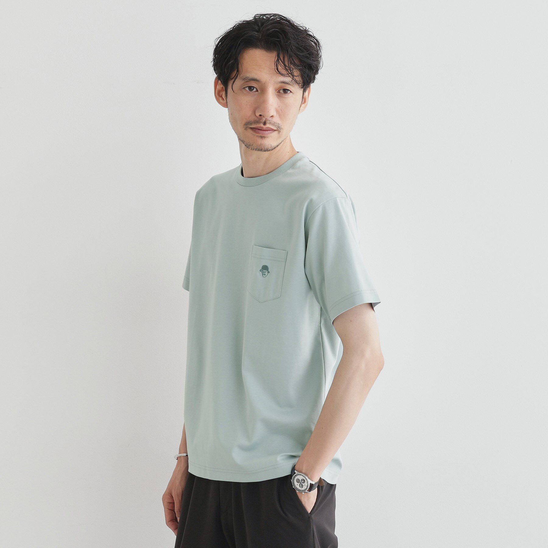 TAKEO KIKUCHI「【COOL CITY WEAR】ワンポイント刺しゅう ポケットTシャツ /接触冷感」|Tシャツ・カットソー|