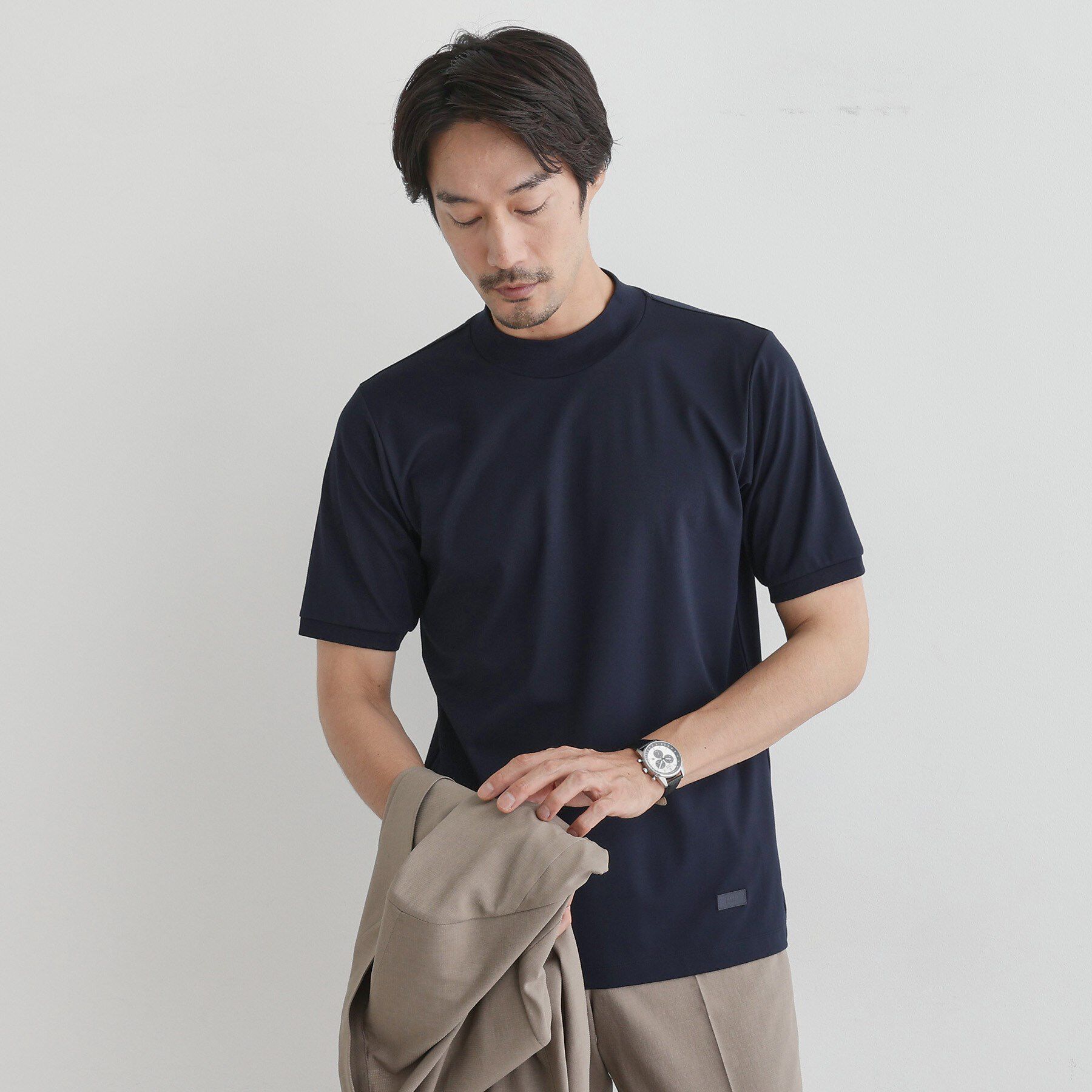 TAKEO KIKUCHI「【COOL CITY WEAR】モックネック プルオーバー /接触冷感」|Tシャツ・カットソー|