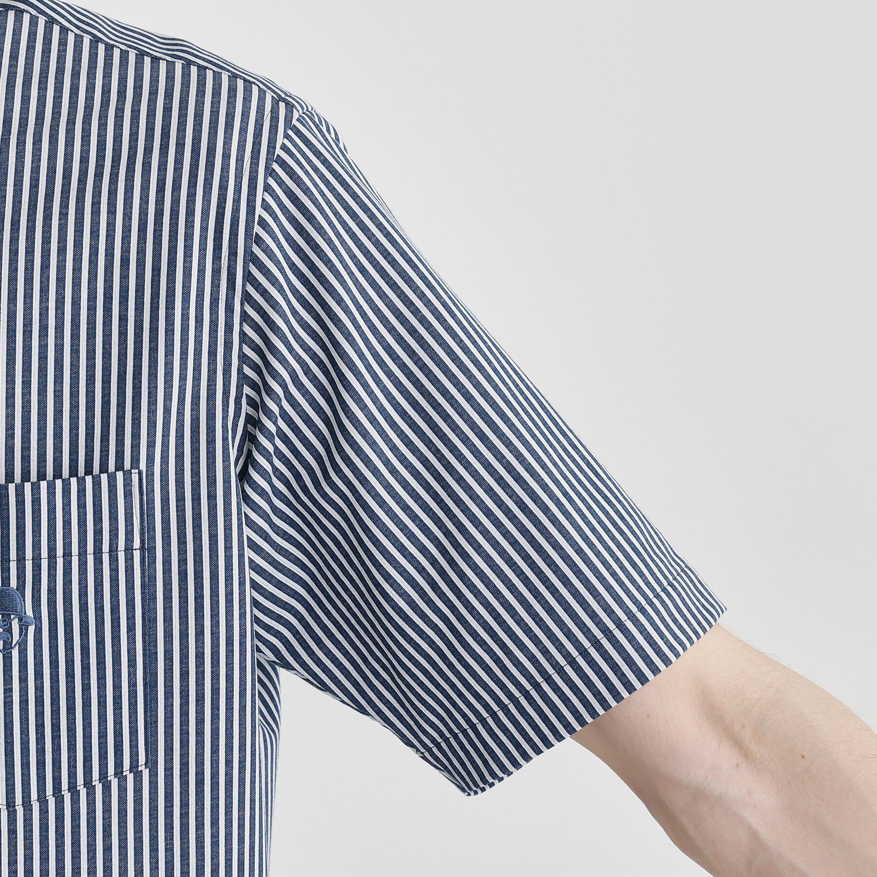 TAKEO KIKUCHI「【COOL CITY WEAR】ストライプジャージ ボタンダウンシャツ /接触冷感」|シャツ・ブラウス|