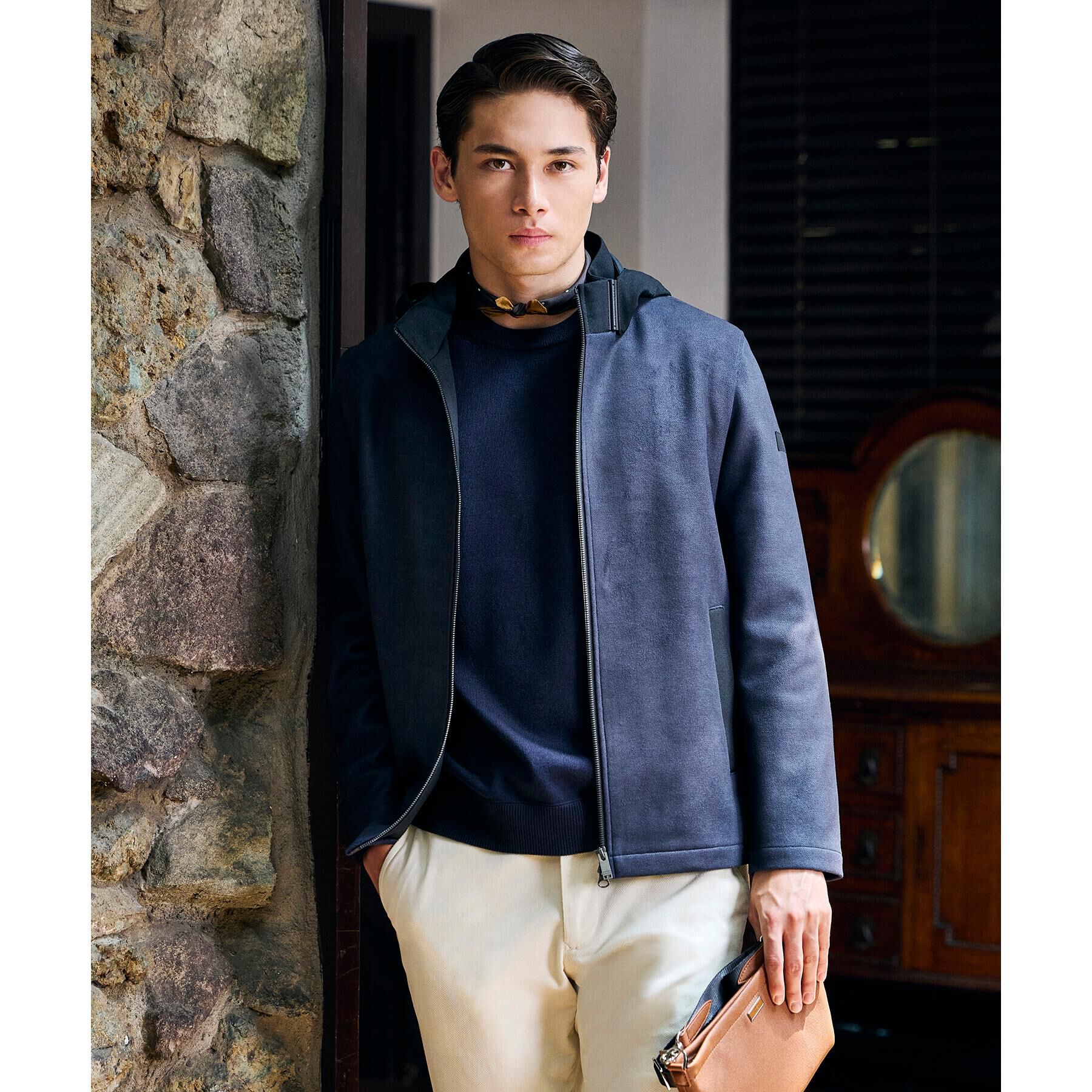 TAKEO KIKUCHI「【JUST ONE LAYER】ダウンファブリック ジップアップ フード ブルゾン」|ブルゾン・スタジャン|