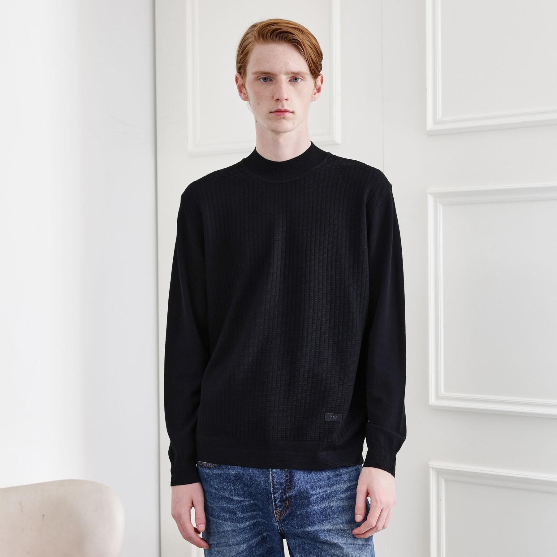 TAKEO KIKUCHI「ハイゲージ モックネック ニット プルオーバー」|ニット・セーター|