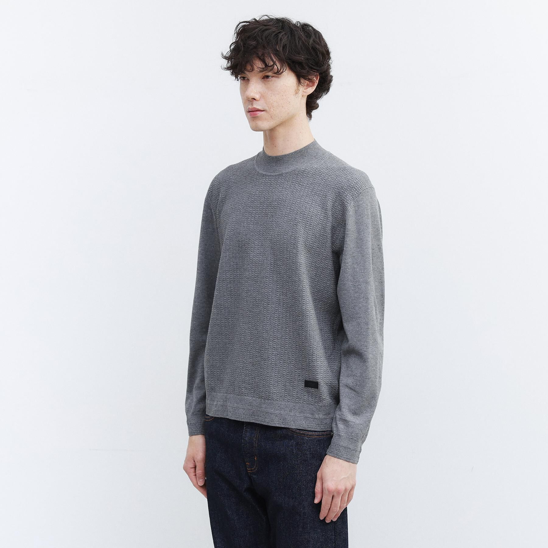 TAKEO KIKUCHI「ハイゲージ モックネック ニット プルオーバー」|ニット・セーター|