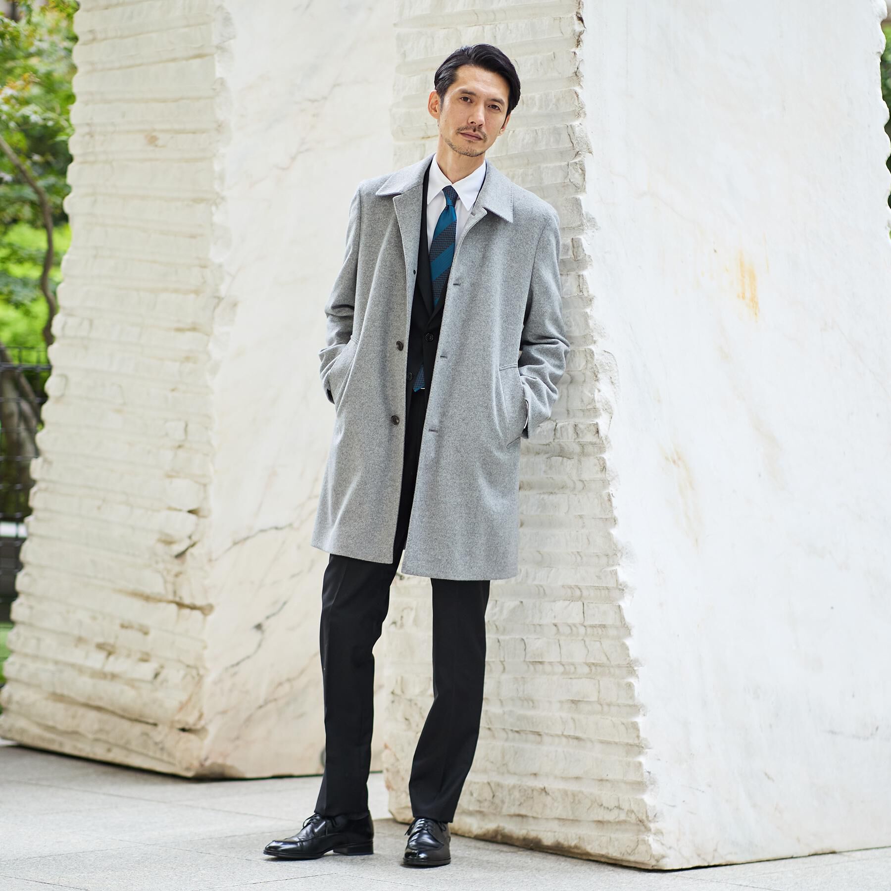 TAKEO KIKUCHI「カシミヤブレンド ビーバー調ステンカラーコート」|ステンカラーコート|