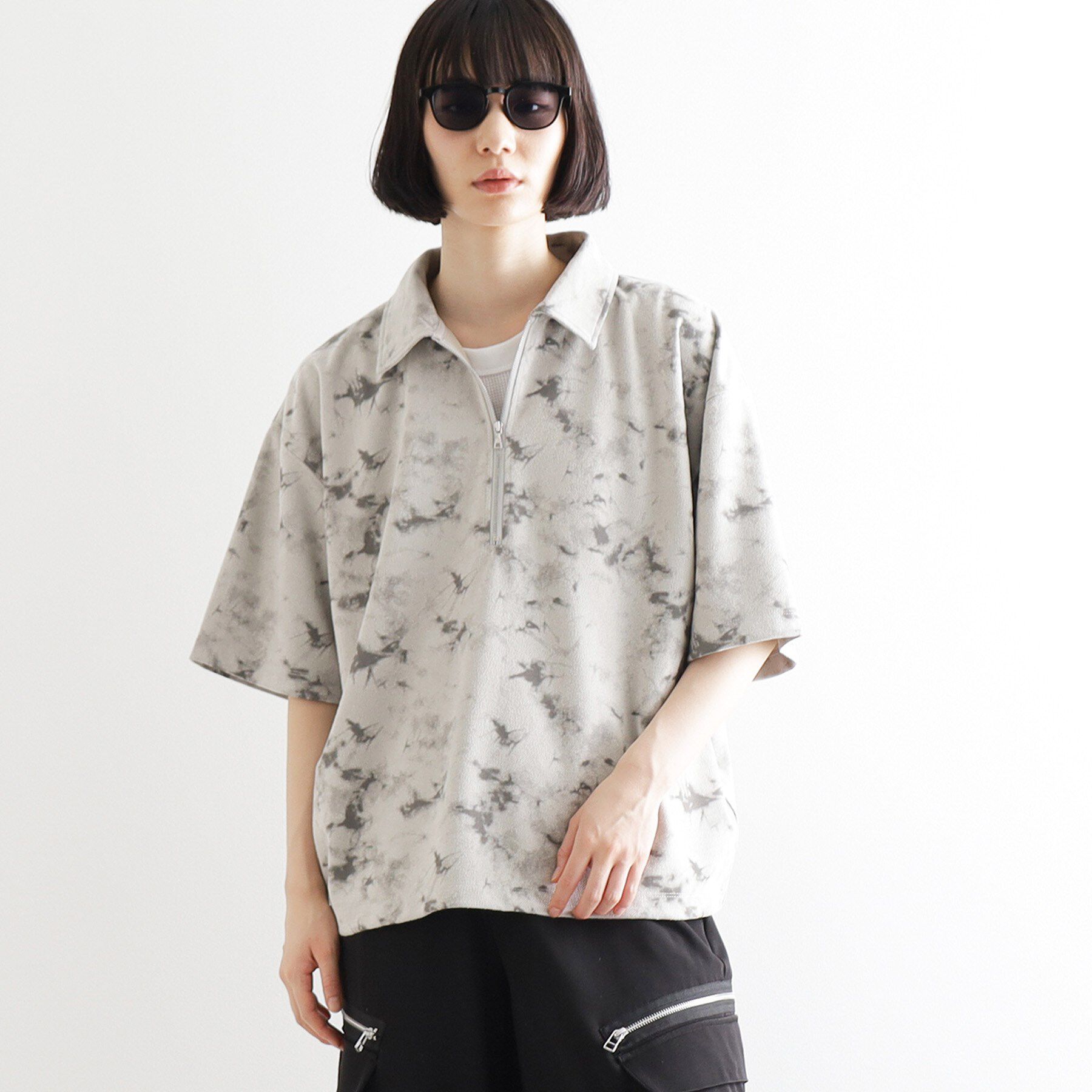 tk.TAKEO KIKUCHI「ヴィンテージライクハーフジップポロシャツ」|ポロシャツ|