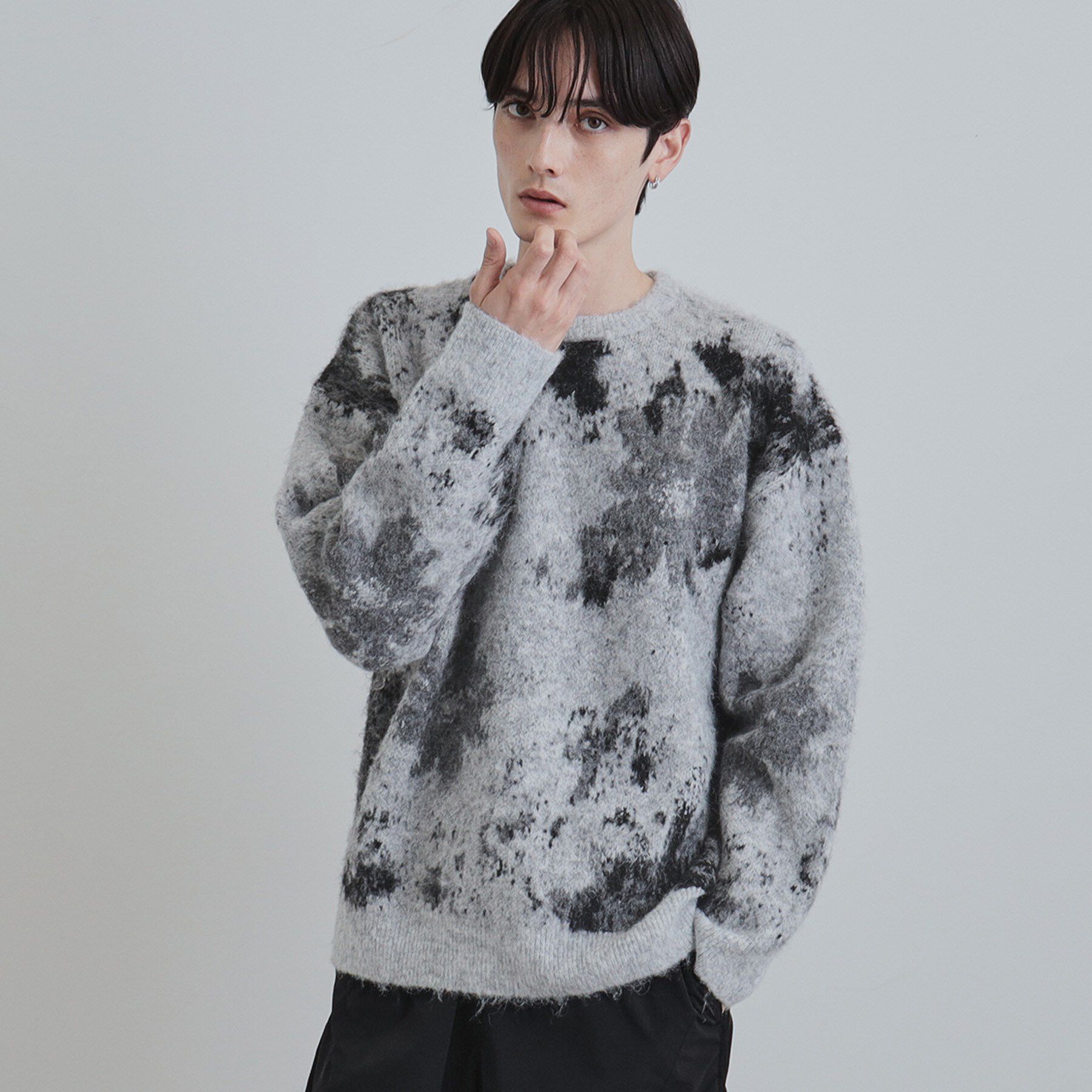 tk.TAKEO KIKUCHI「アブストフラワーシャギーニットプルオーバー」|ニット・セーター|