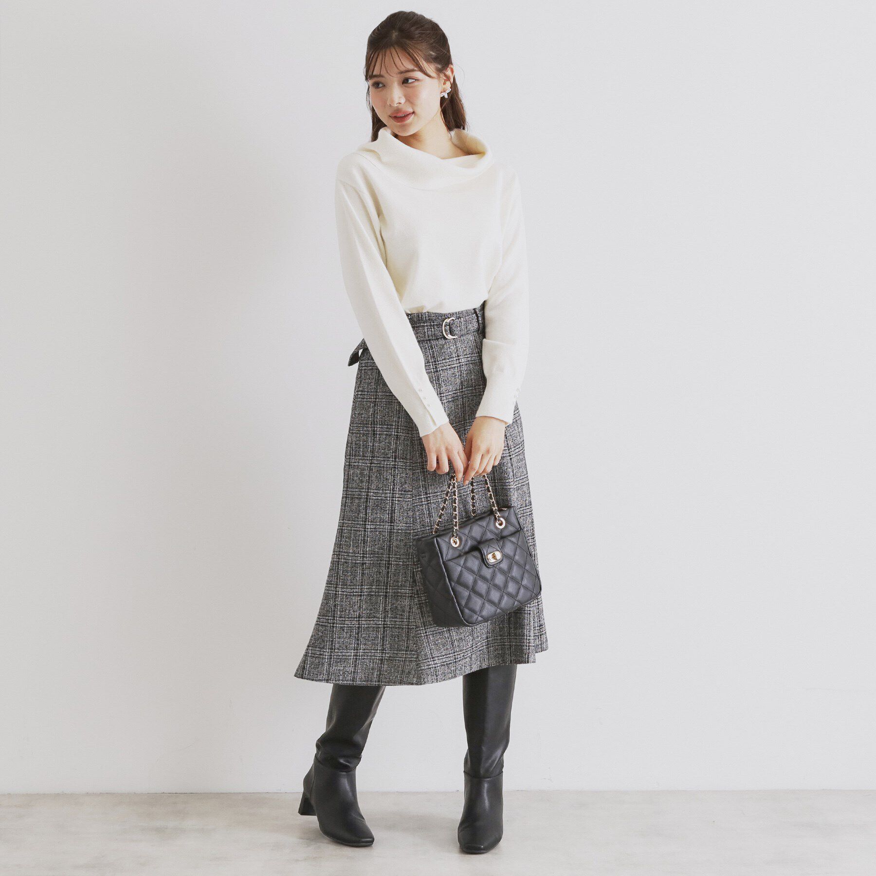 index「《8color/XS-LLsize》パール調ボタン付きオフタートルニット【洗濯機洗い可】」|ニット・セーター|