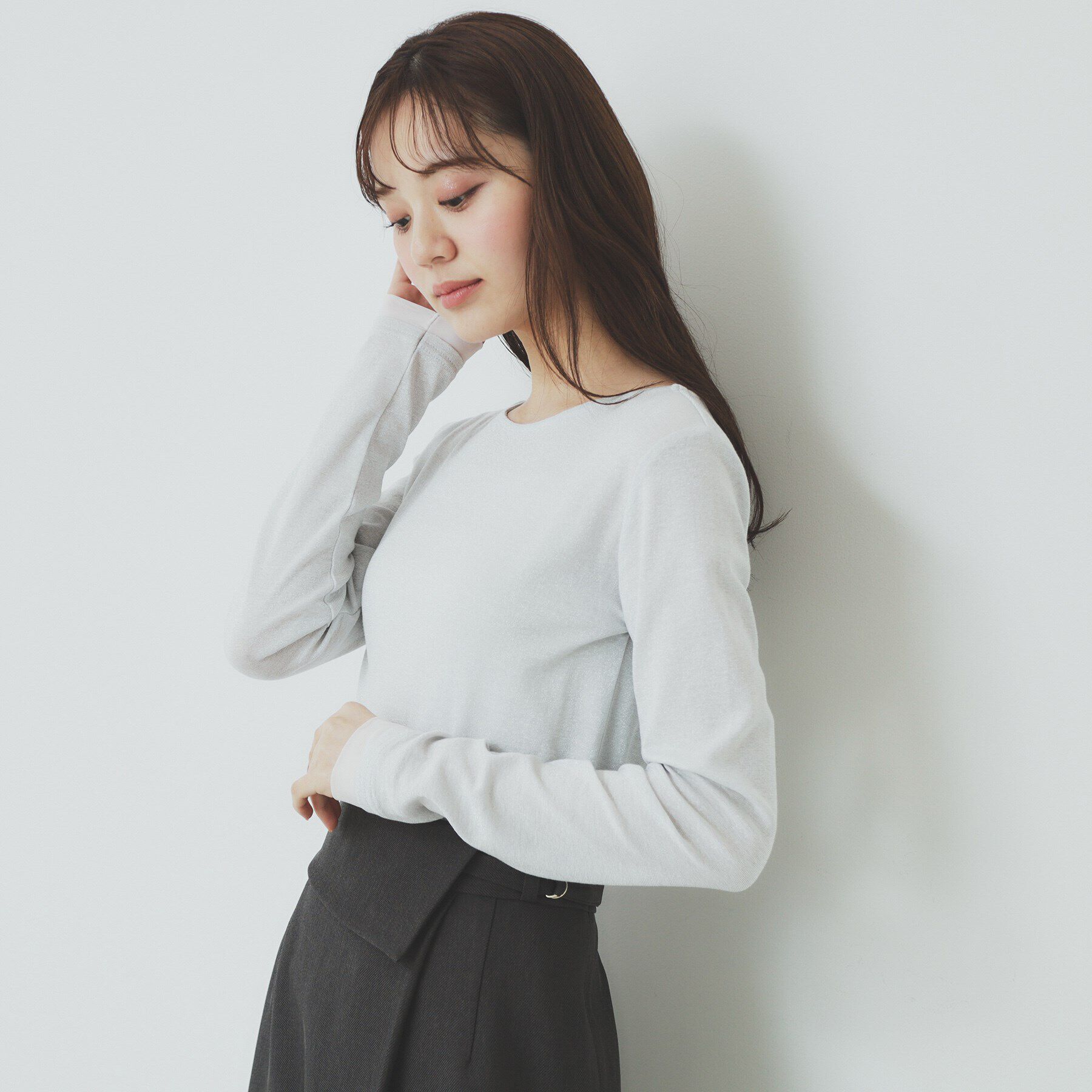 index「ラメシアーチュールトップス【洗濯機洗い可】」|Tシャツ・カットソー|