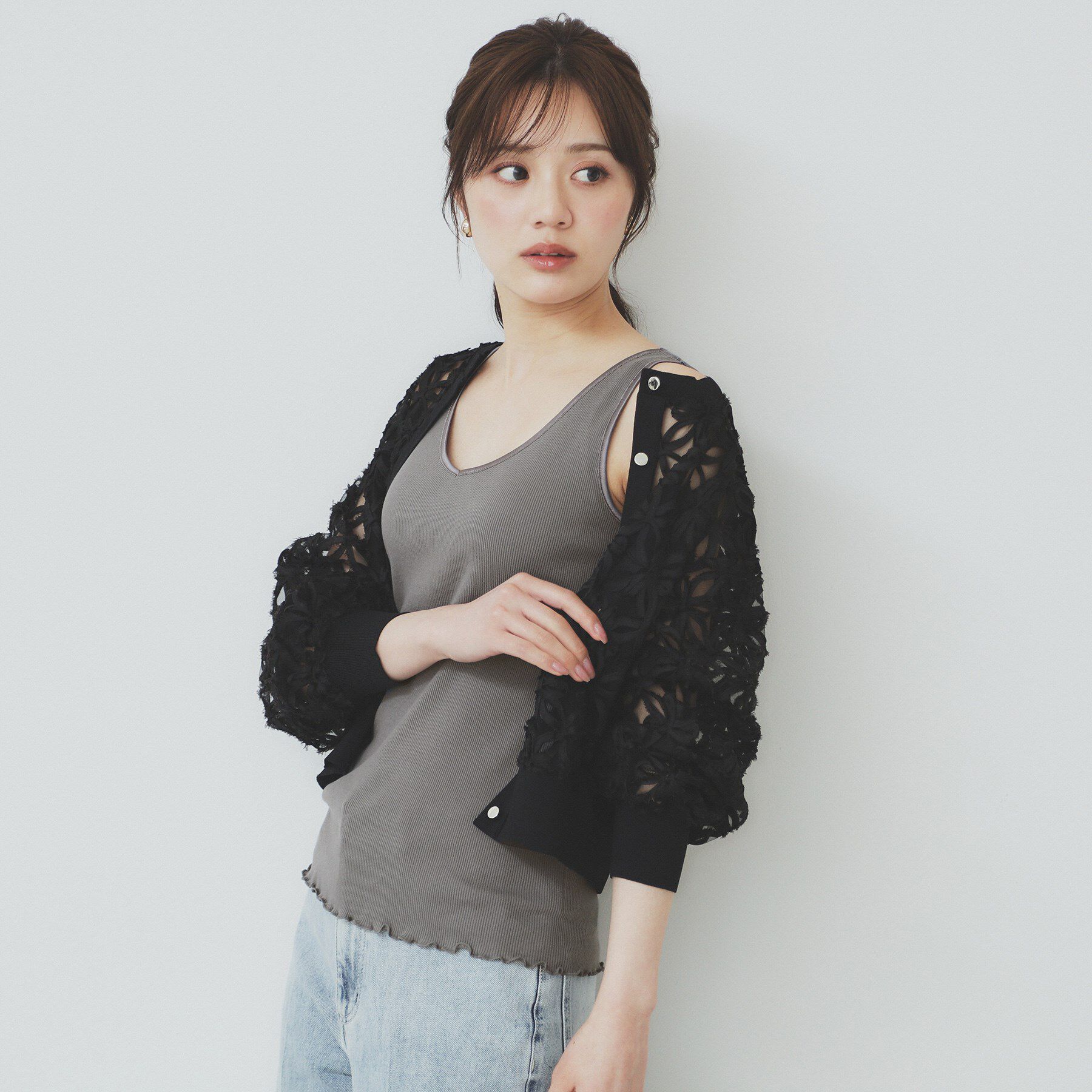 index「前後2WAY サテンパイピングリブタンクトップ【洗濯機洗い可】」|キャミソール|