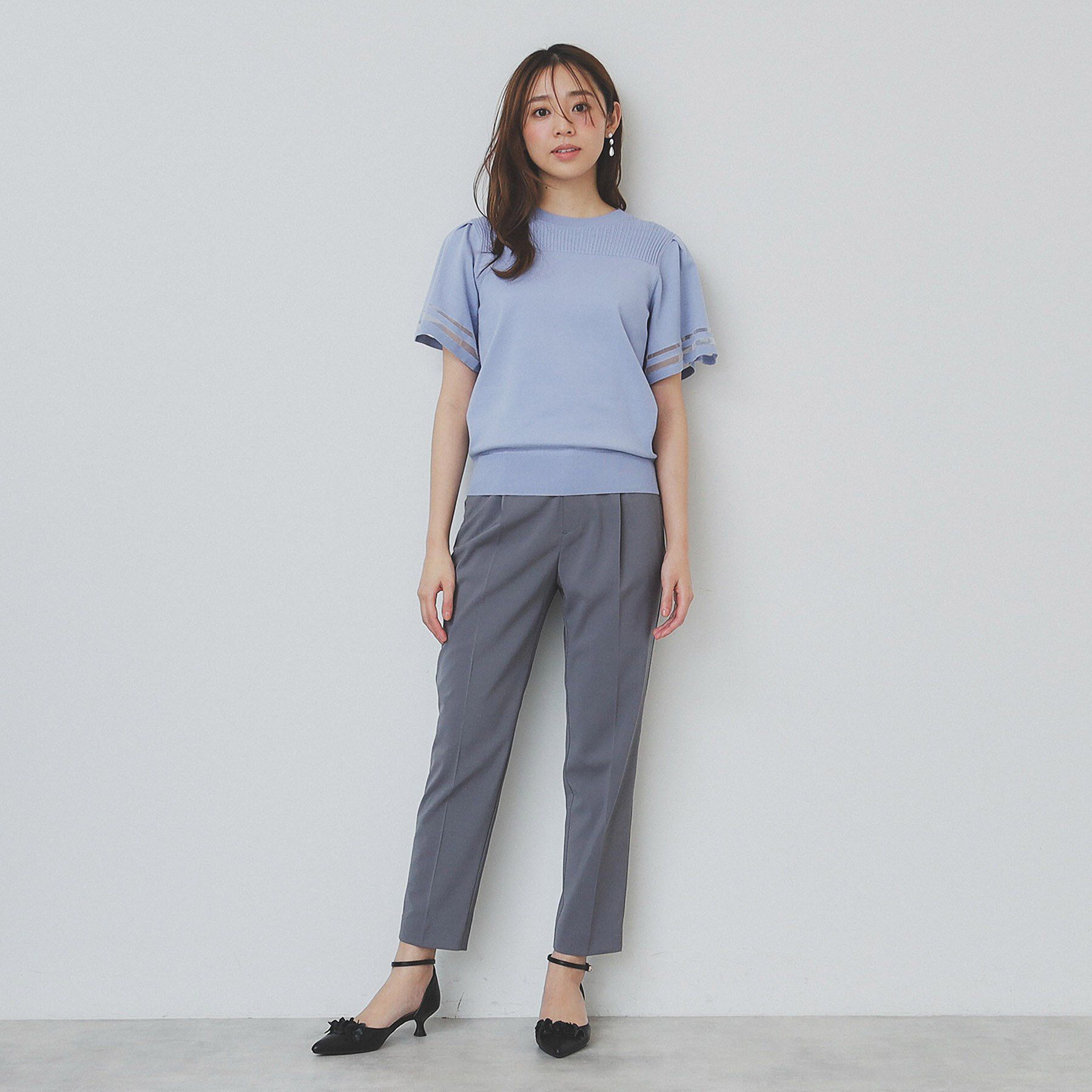 index「フレアスリーブニット/オーガニックコットン混【UV/洗濯機洗い可】」|ニット・セーター|