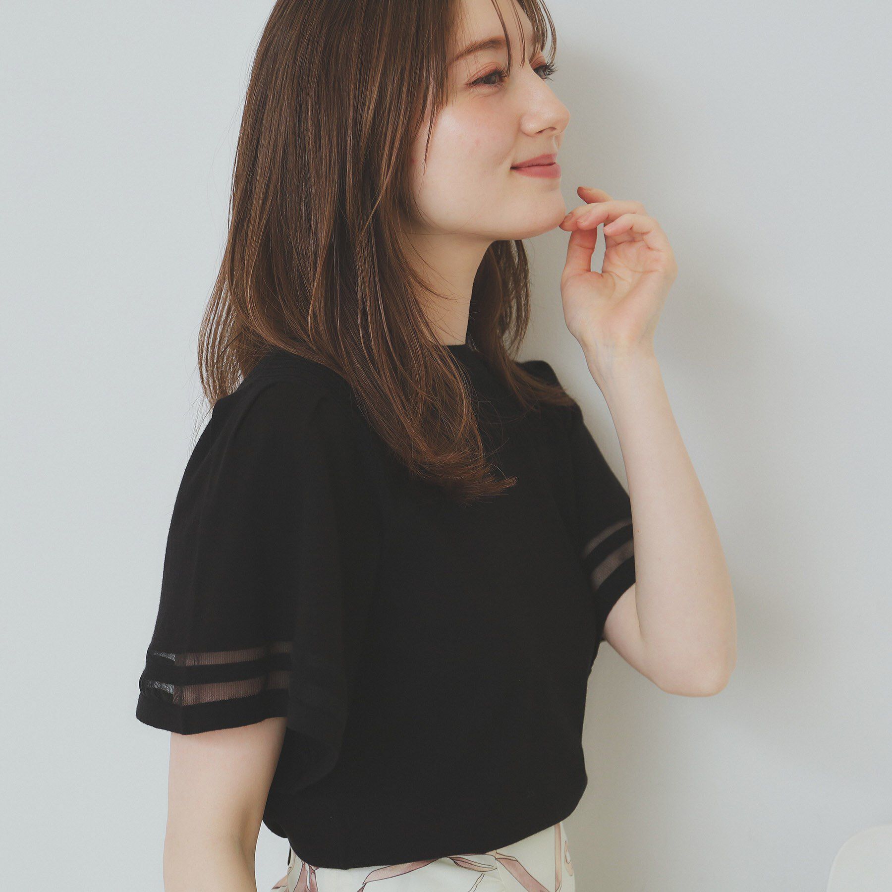 index「フレアスリーブニット/オーガニックコットン混【UV/洗濯機洗い可】」|ニット・セーター|