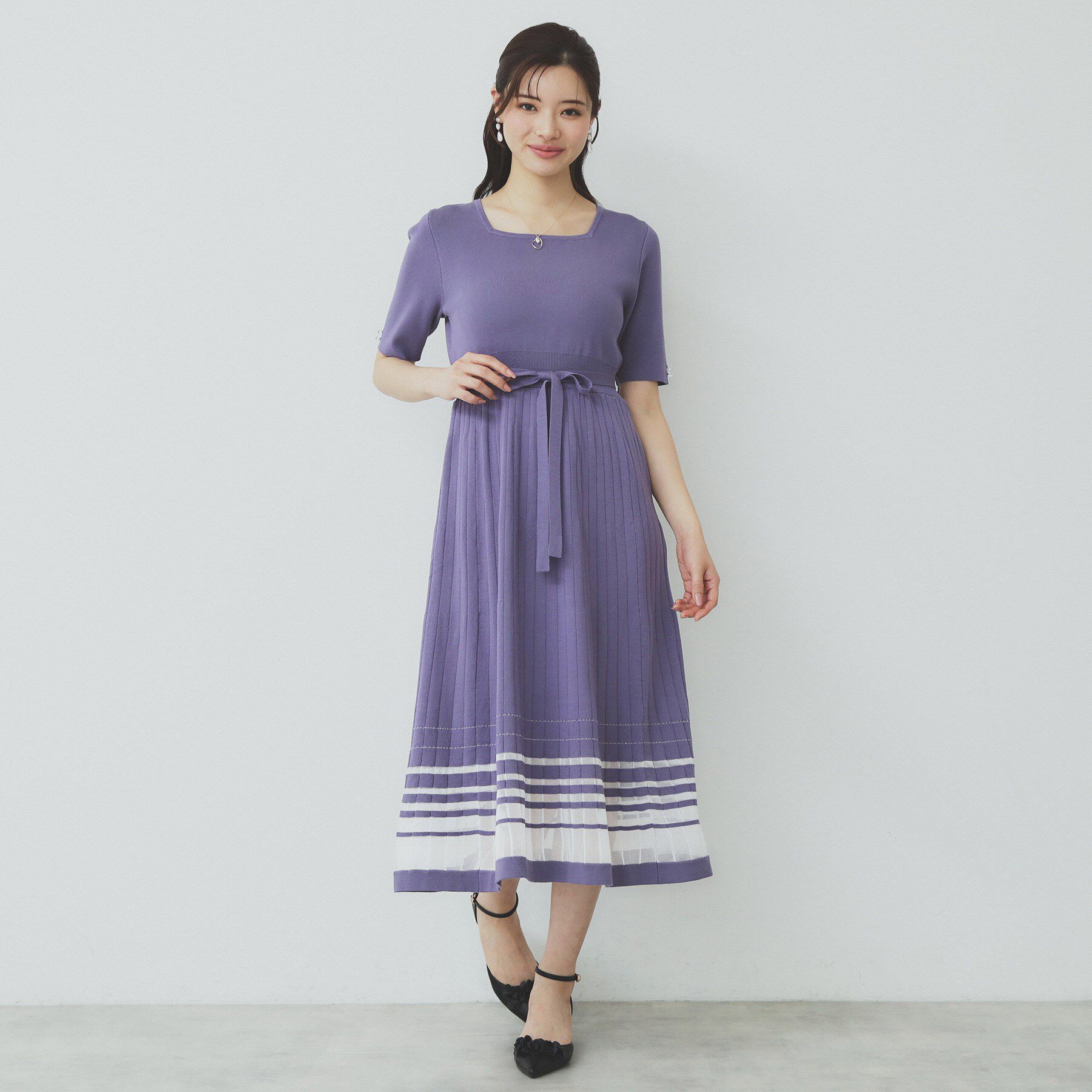 index「シアーラインニットワンピース【UV/洗濯機洗い可】」|ワンピース|