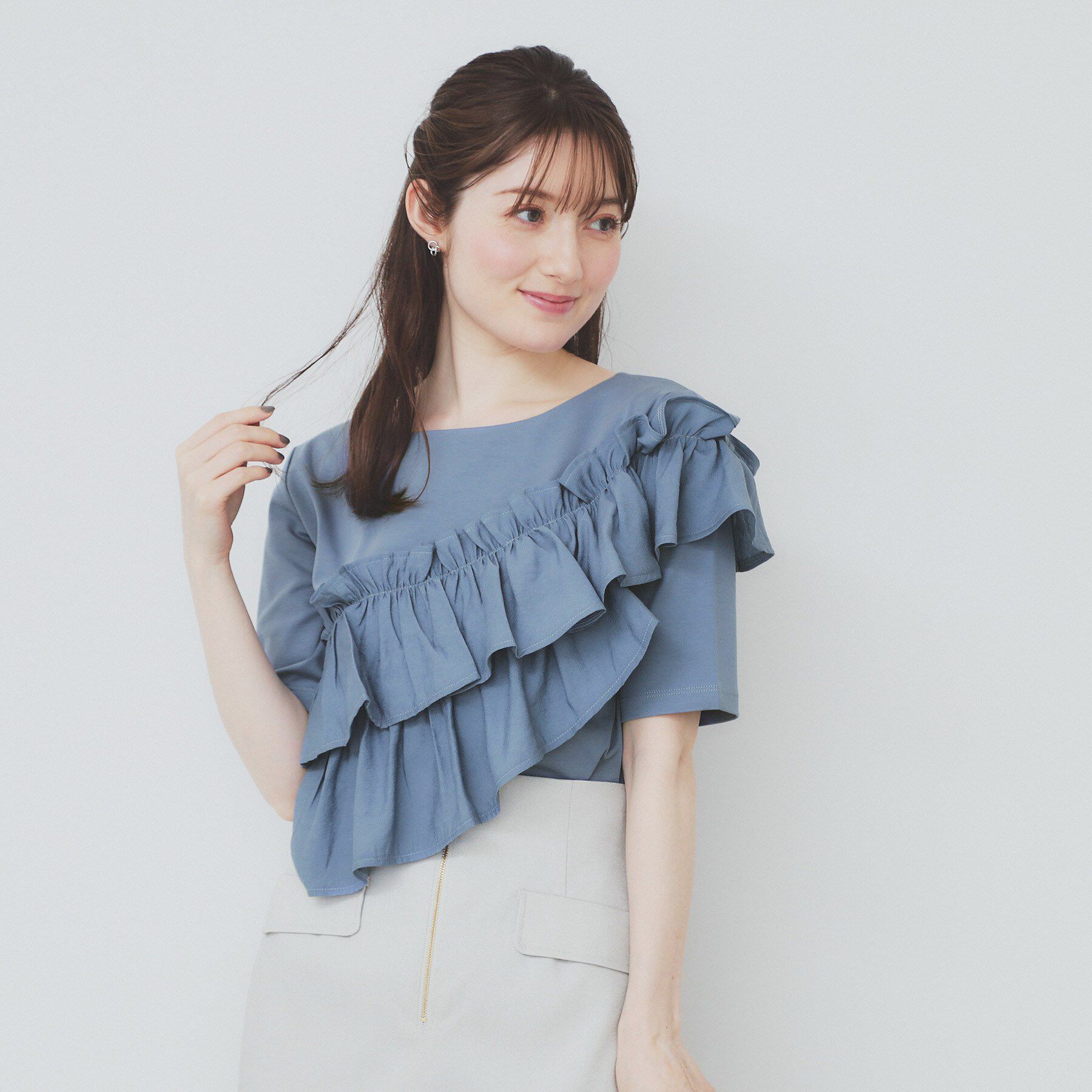 index「アシメフリルトップス【UV/接触冷感/洗濯機洗い可】」|Tシャツ・カットソー|