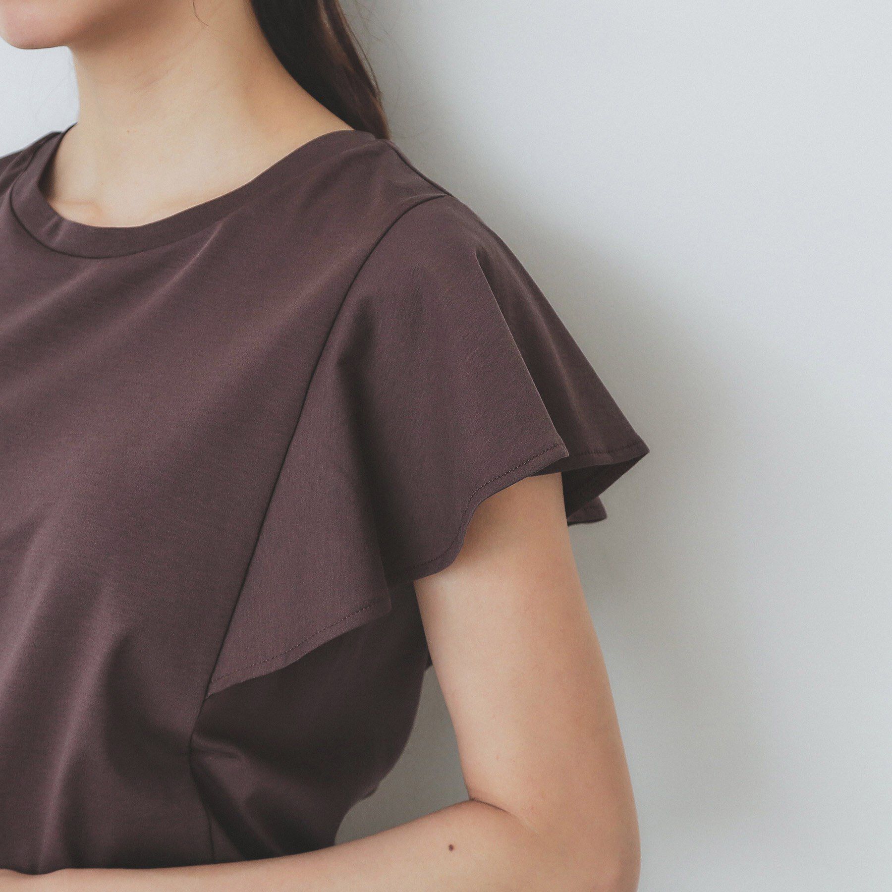 index「《美人百花掲載/XS-3Lサイズ》フレアスリーブバックシャントップス【接触冷感/UVケア/洗濯機洗い」|Tシャツ・カットソー|