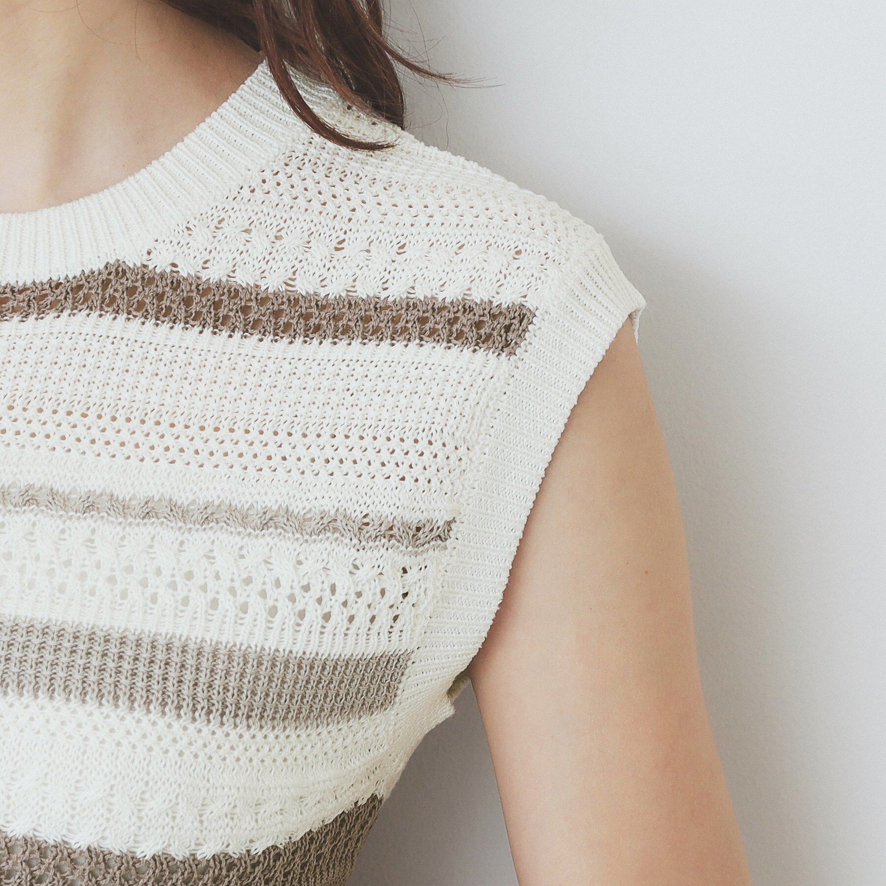 index「透かし編みノースリーブニット/セットアップ対応【洗濯機洗い可】」|ニット・セーター|