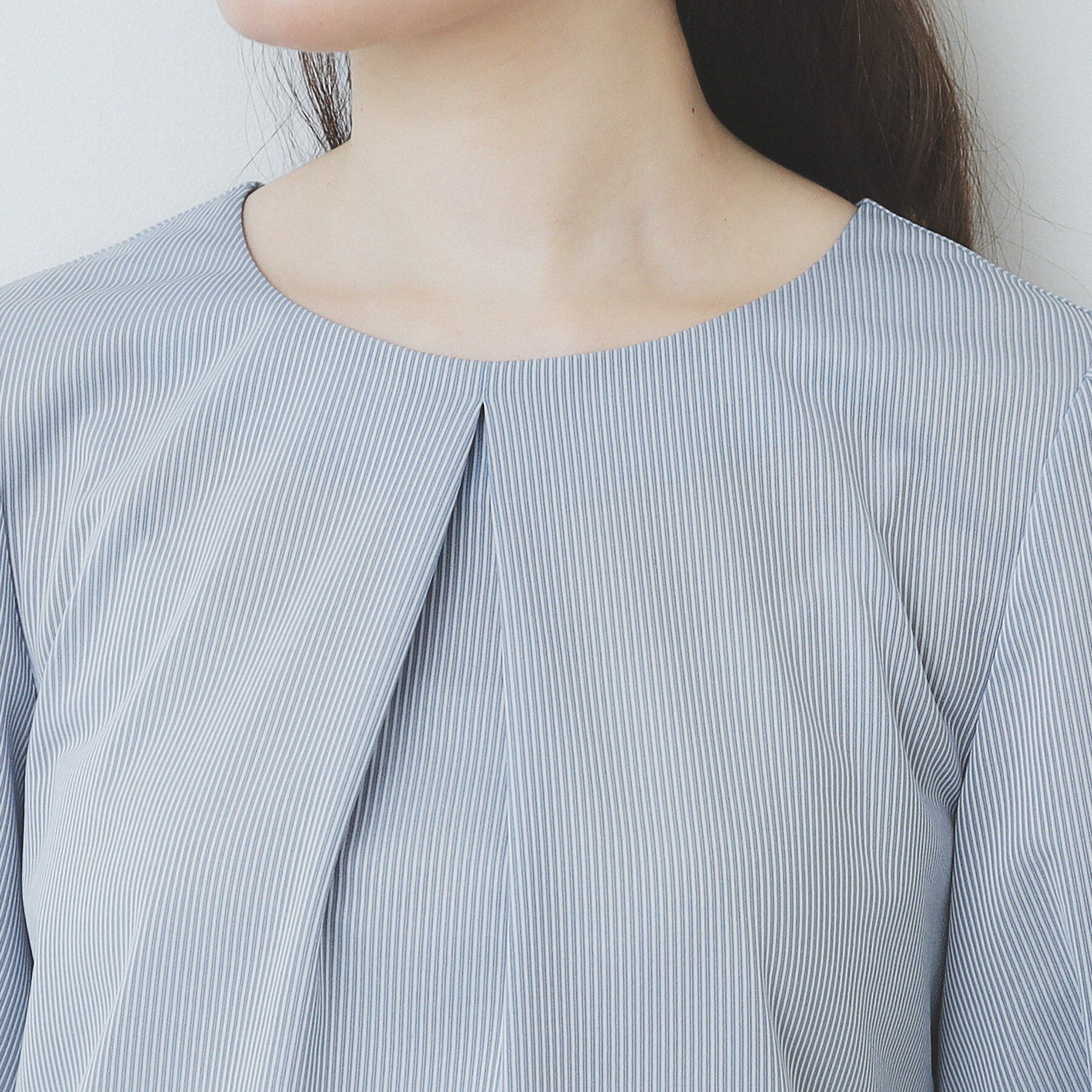 index「ストライプジャージタックスリーブトップス【吸水速乾/洗濯機洗い可】」|Tシャツ・カットソー|