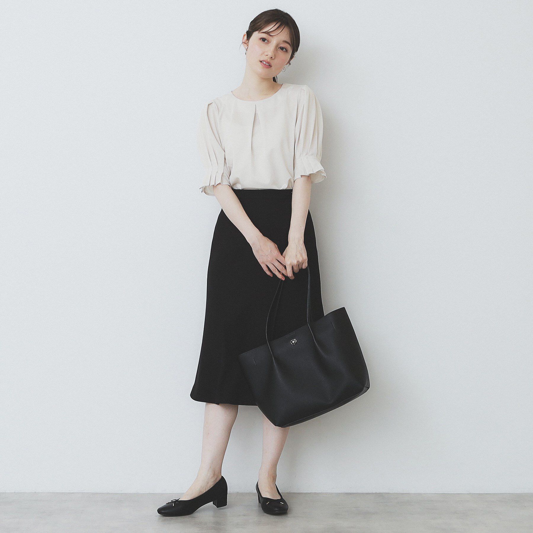 index「ストライプジャージタックスリーブトップス【吸水速乾/洗濯機洗い可】」|Tシャツ・カットソー|