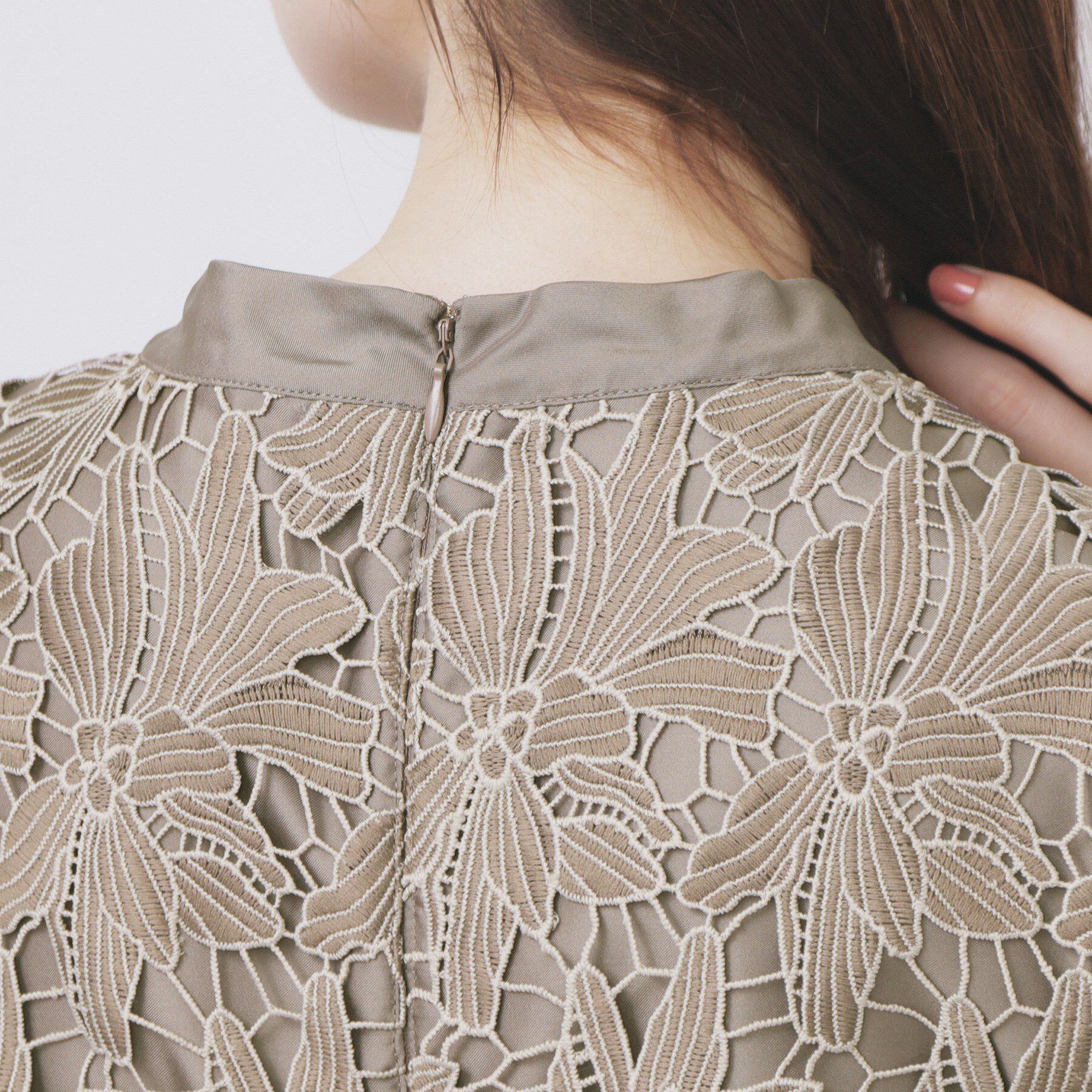 index「バイカラーレースワンピース【洗濯機洗い可】」|ワンピース|