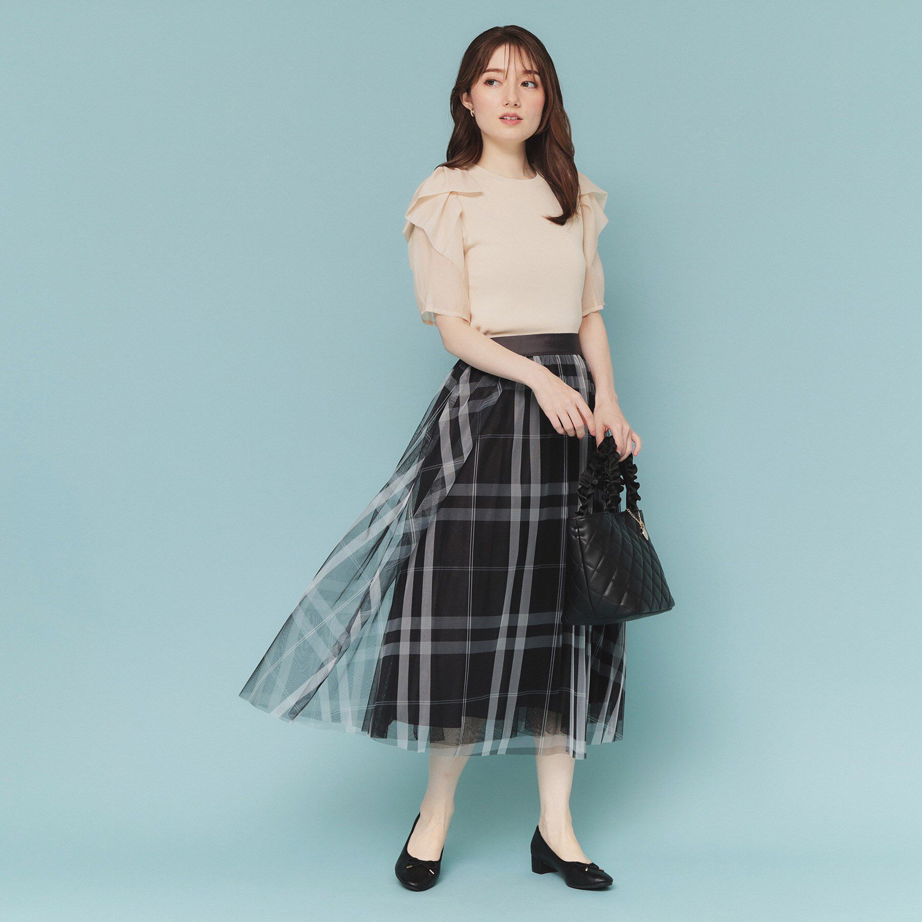 index「リボンスリーブドッキングニット【洗濯機洗い可/抗ピル】」|ニット・セーター|