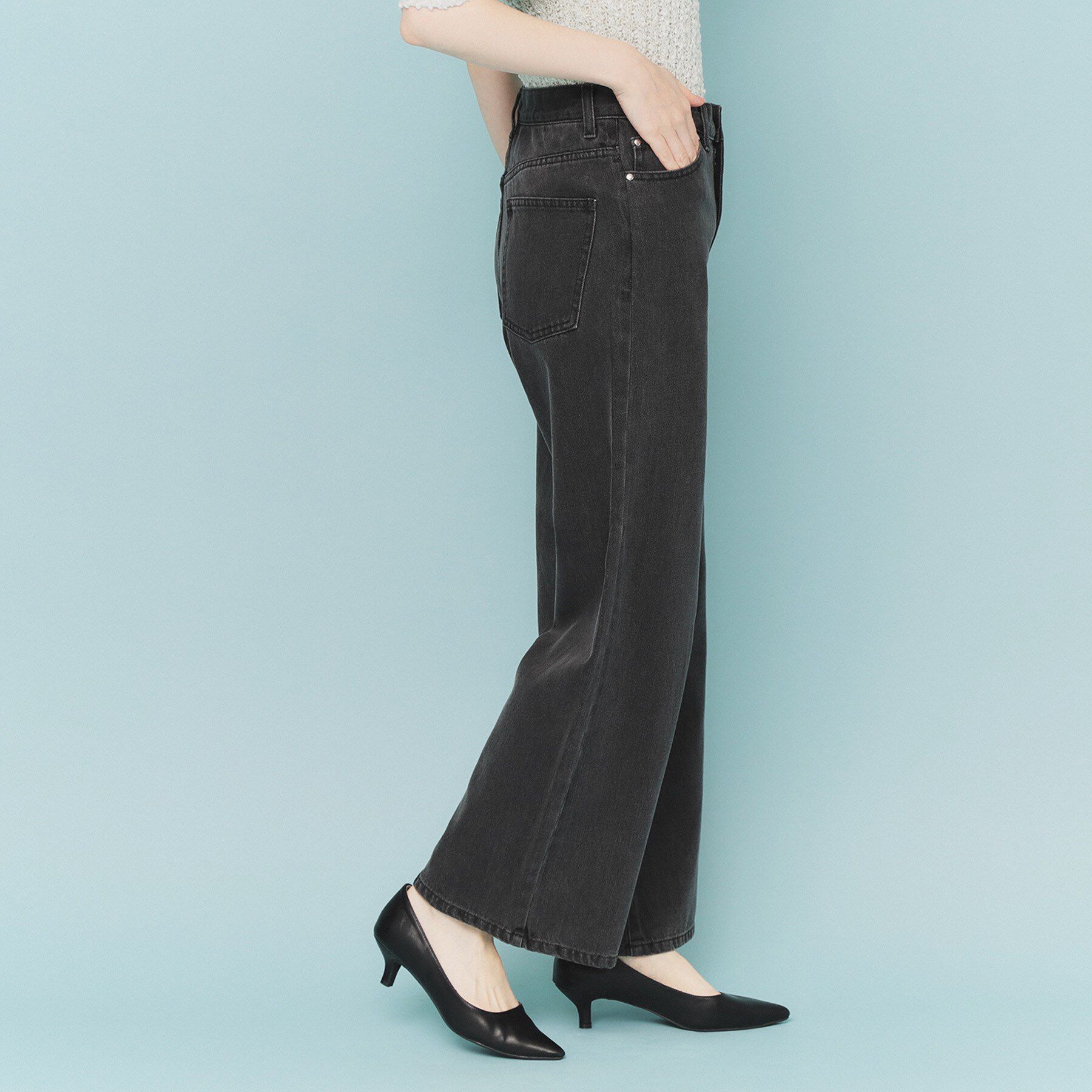 index「《丈が選べる》デニムバギーパンツ【洗濯機洗い可】」|デニム|