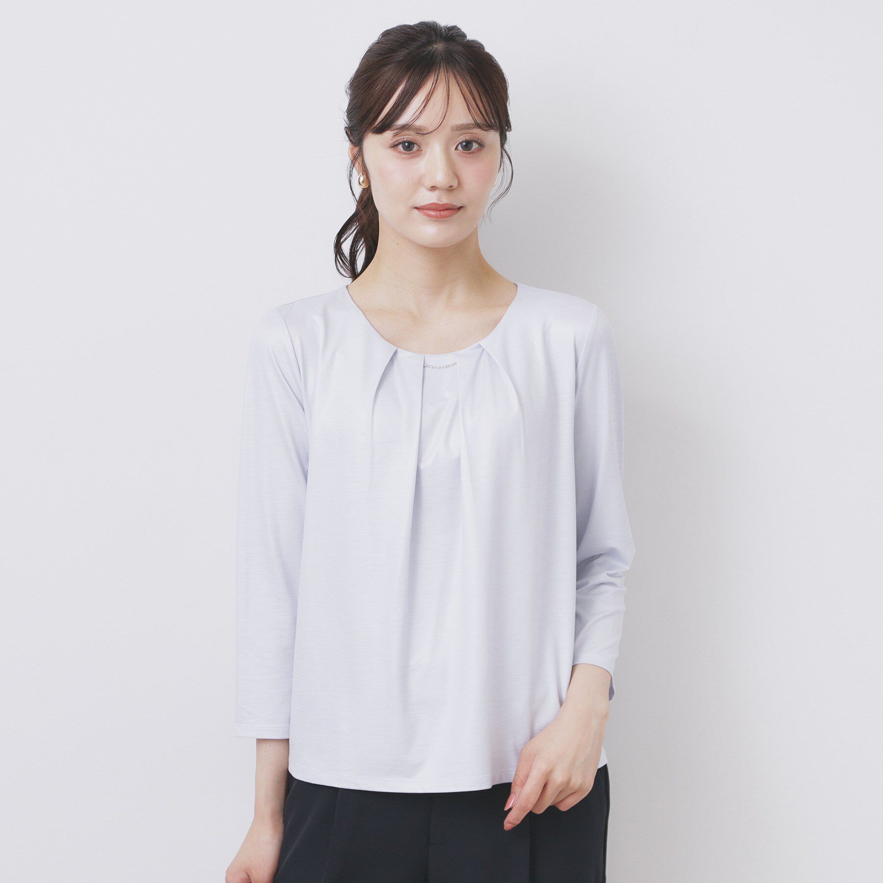 index「《S-3Lサイズ》タックビジュートップス【洗濯機洗い可】」|Tシャツ・カットソー|