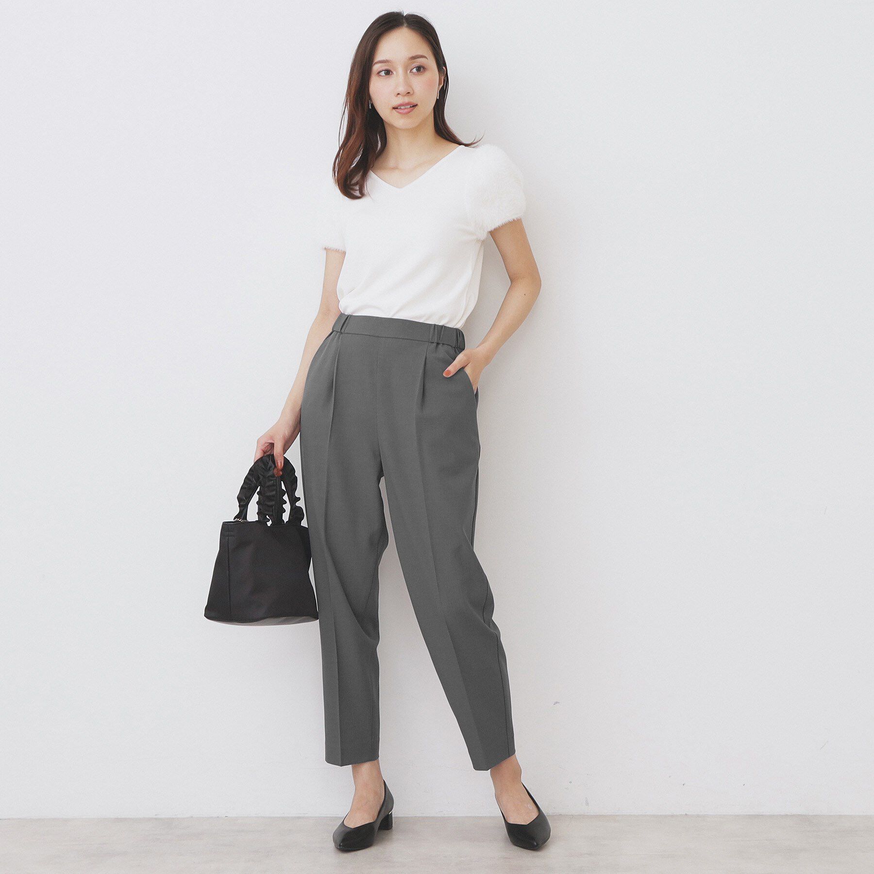 index「ラメピンストライプイージーテーパードパンツ【洗濯機洗い可/ストレッチ】」|その他|