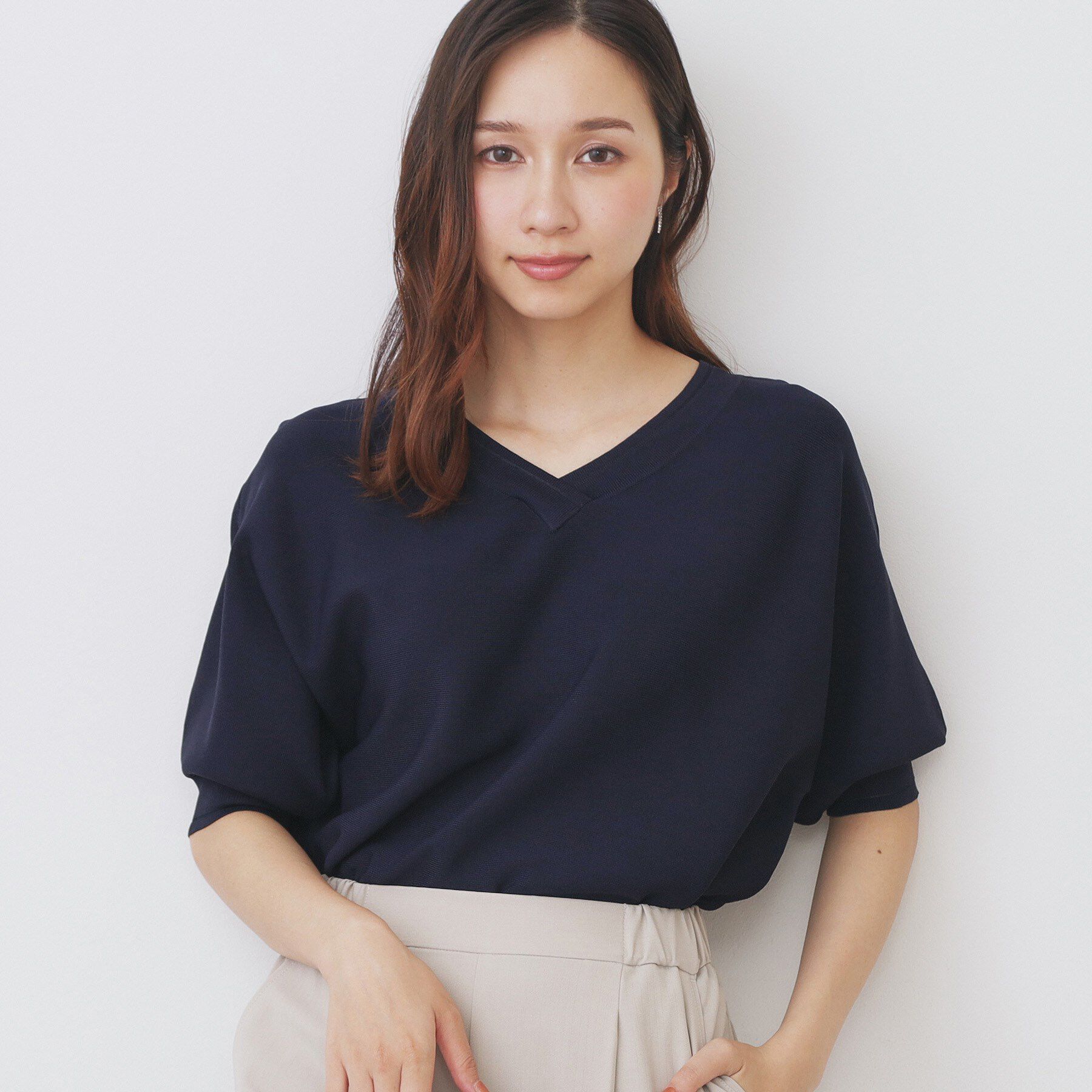 index「《5色展開》前後2WAY ドルマンスリーブニット【UVケア/抗ピル/洗濯機洗い可】」|ニット・セーター|