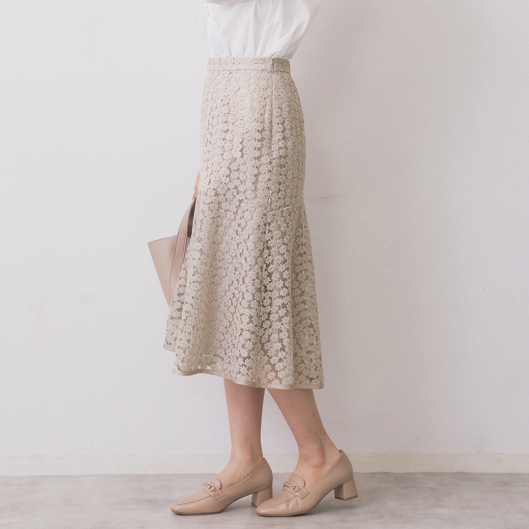 index「小花刺繍チュールマーメイドスカート【洗濯機OK/抗ピル】」|スカート|