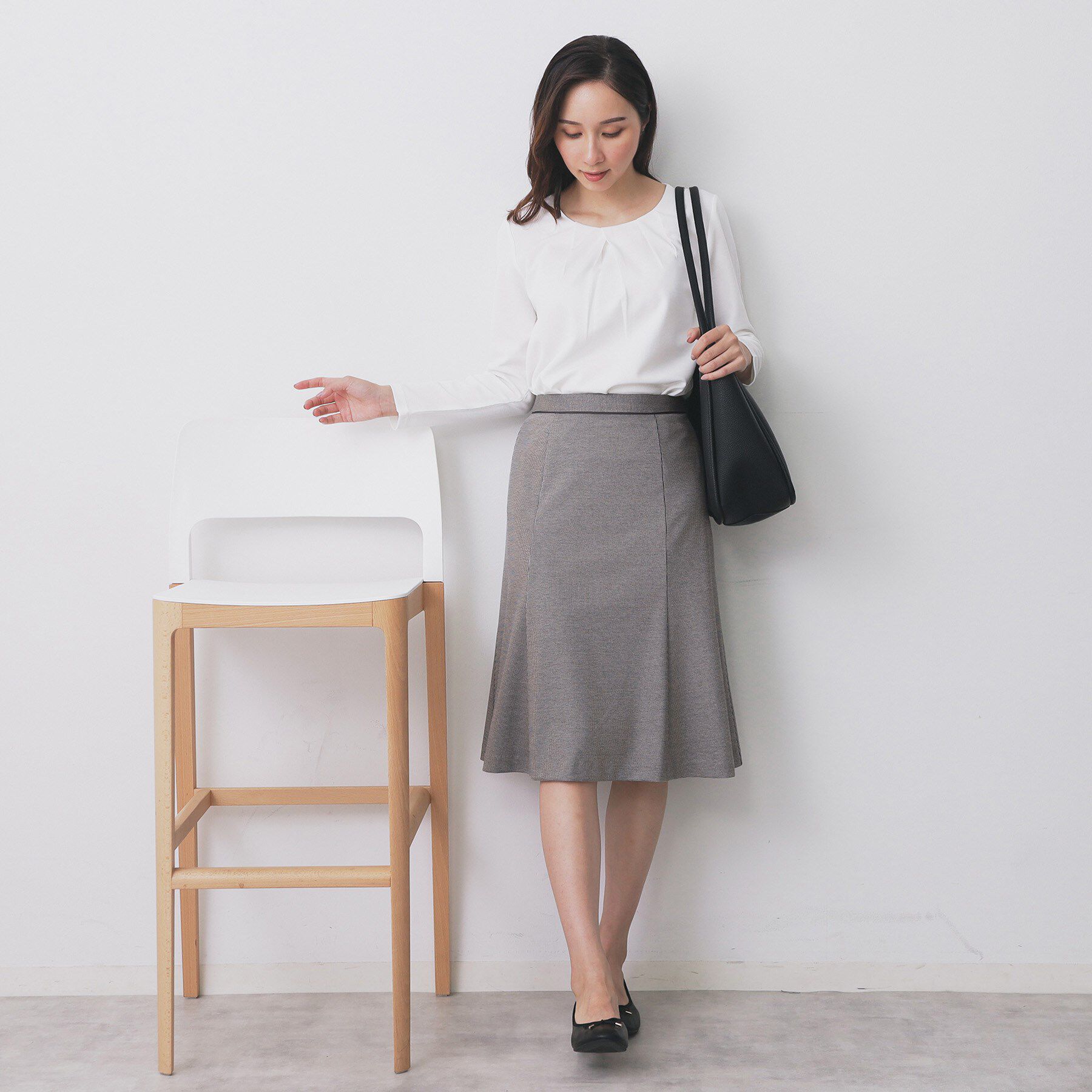 index「《S-3Lサイズ》ストレッチセミフレアスカート/セットアップ対応【洗える/イージーアイロン】」|スカート|