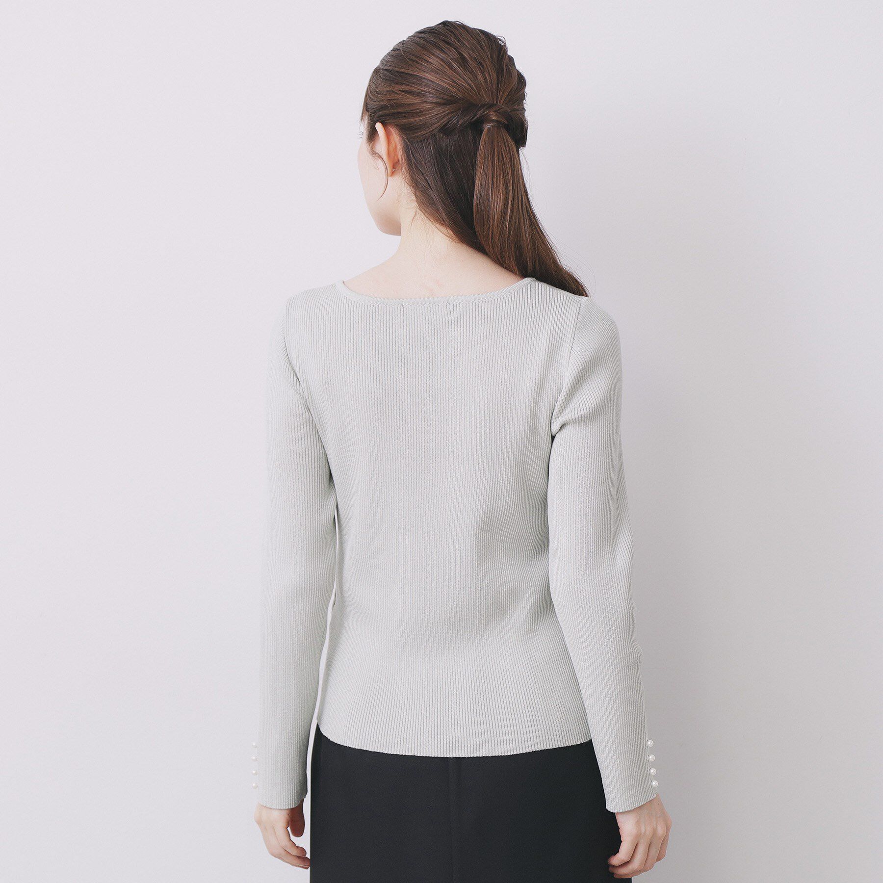 index「リボンパール調リブニット【洗濯機OK】」|ニット・セーター|