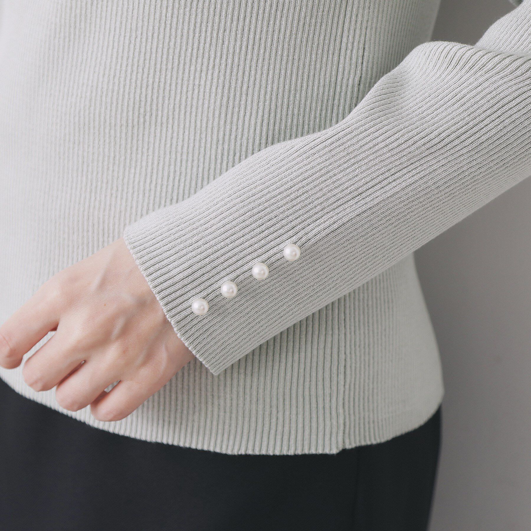 index「リボンパール調リブニット【洗濯機OK】」|ニット・セーター|