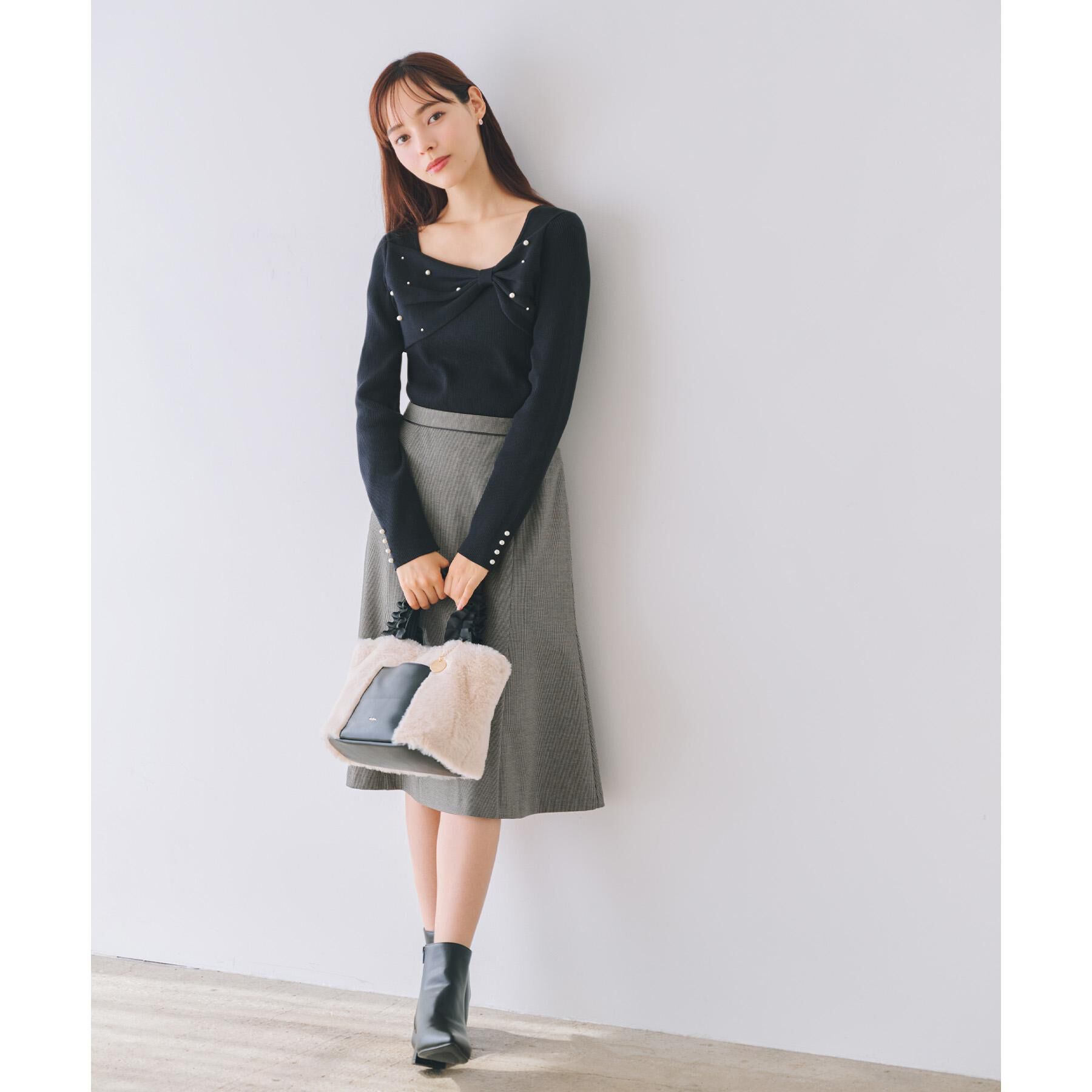 index「リボンパール調リブニット【洗濯機OK】」|ニット・セーター|