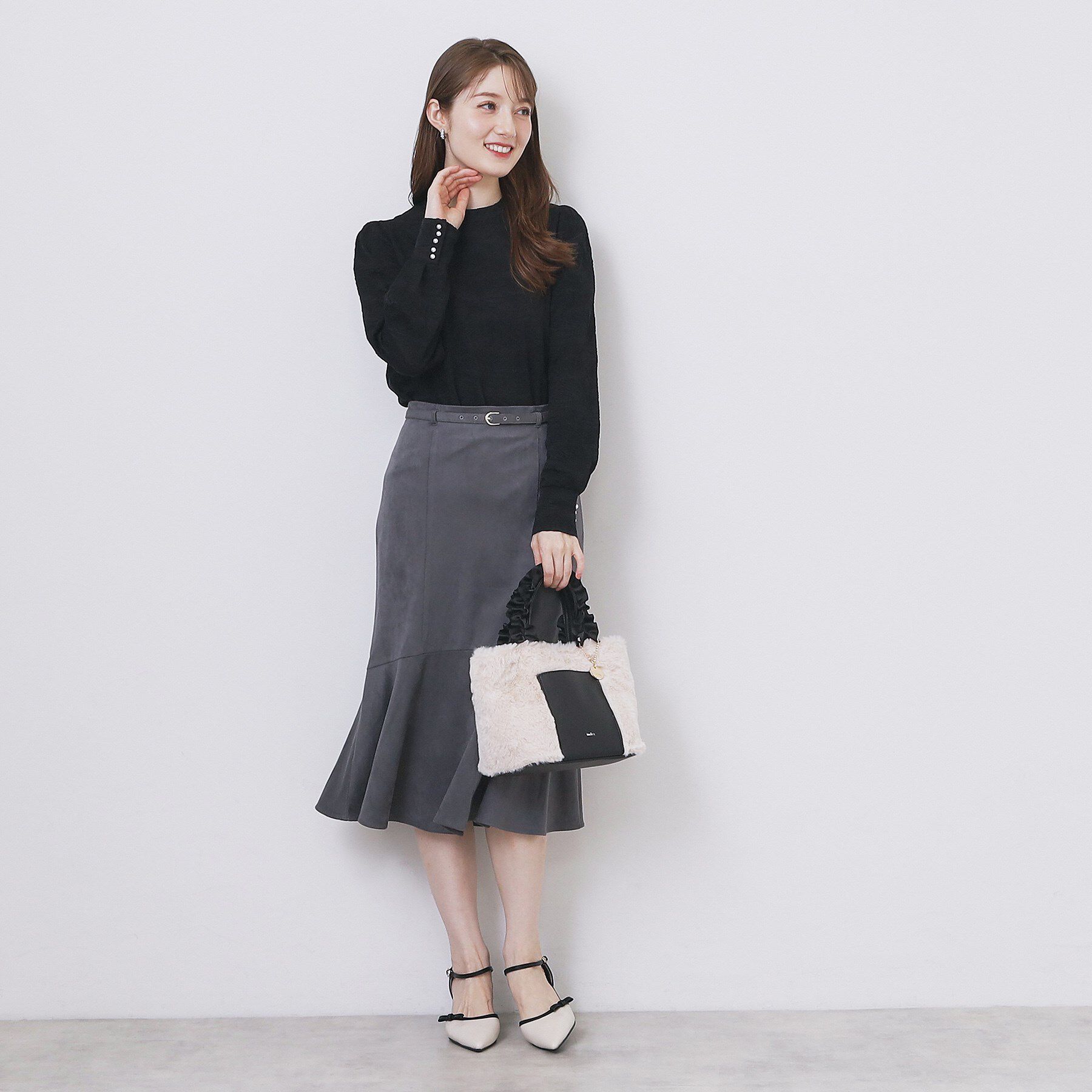 index「フラワージャカードパフスリーブトップス【洗濯機OK】」|Tシャツ・カットソー|