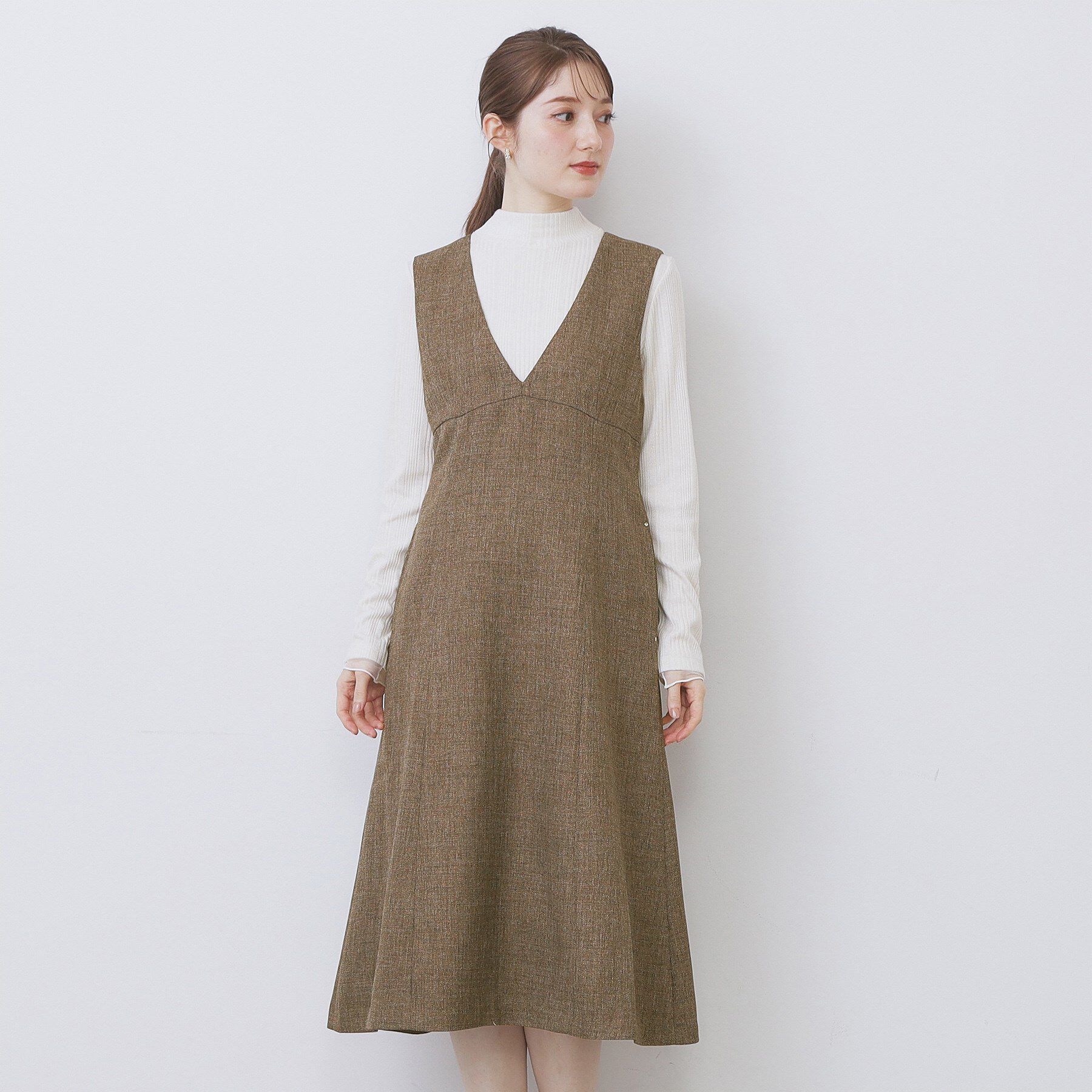 index「ヴィンテージツイードジャンスカ【洗濯機OK/防シワ】」|ワンピース|