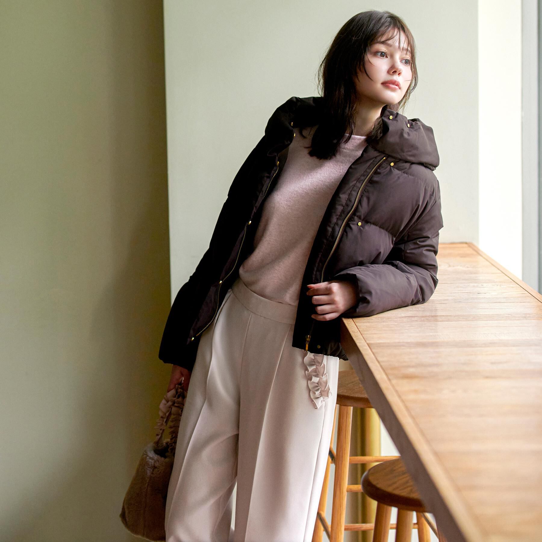 KAWADAダウンショートコート【撥水/洗濯機OK/静電気防止裏地】《XS～LL