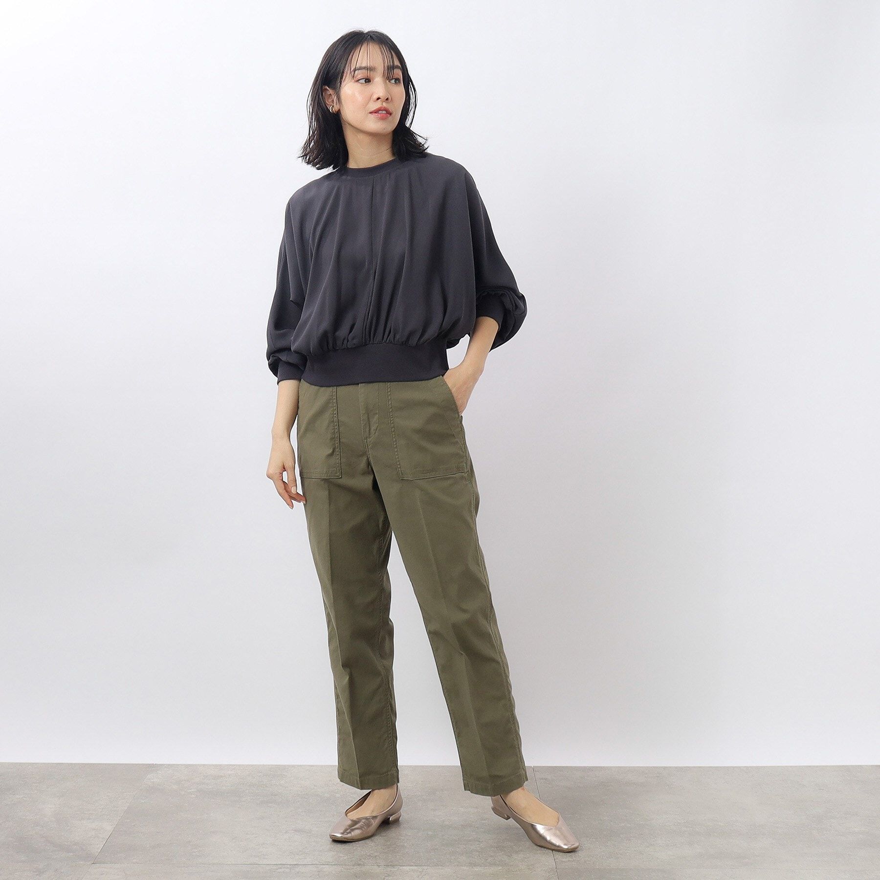 OPAQUE.CLIP「オーガニックコットン混 ベイカーパンツ」|その他|