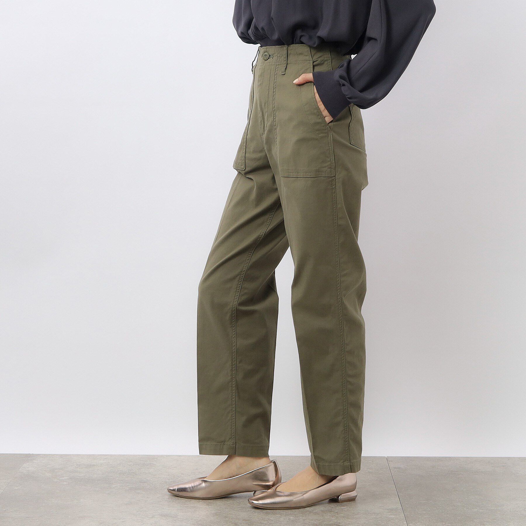 OPAQUE.CLIP「オーガニックコットン混 ベイカーパンツ」|その他|