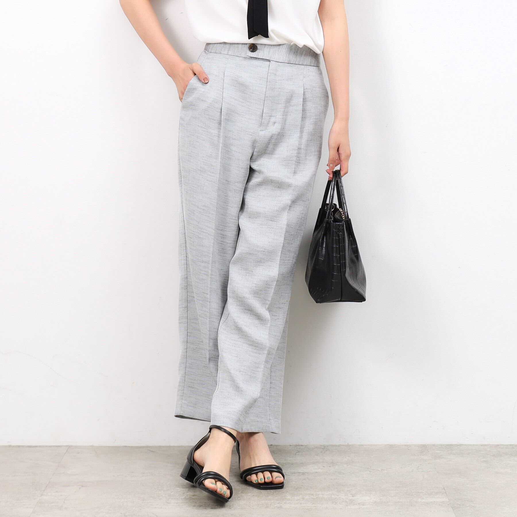 OPAQUE.CLIP「メランジワイドストレートパンツ【洗濯機洗い可】」|その他|