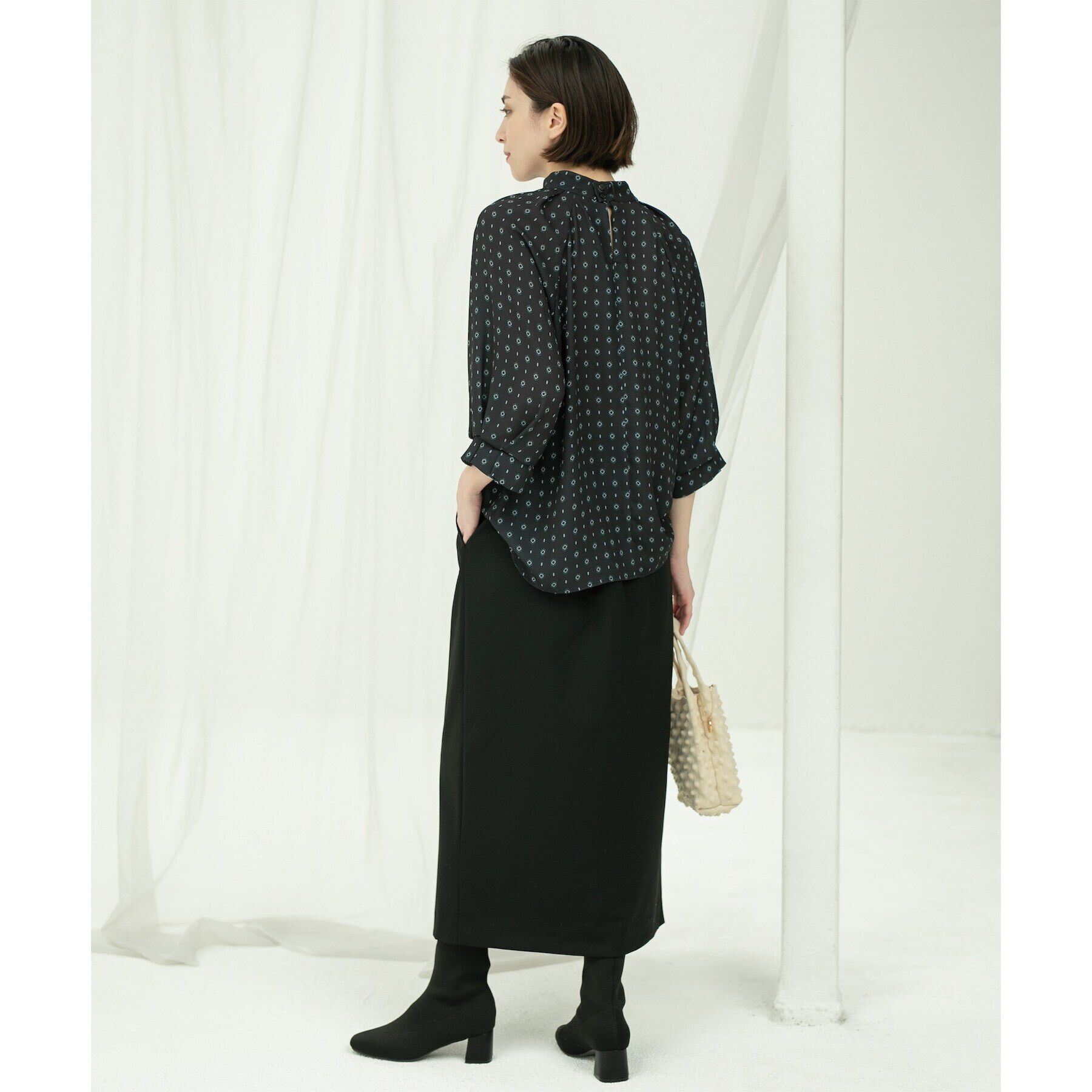 OPAQUE.CLIP「2WAY 柄プリントボウタイブラウス【洗濯機洗い可】」|シャツ・ブラウス|