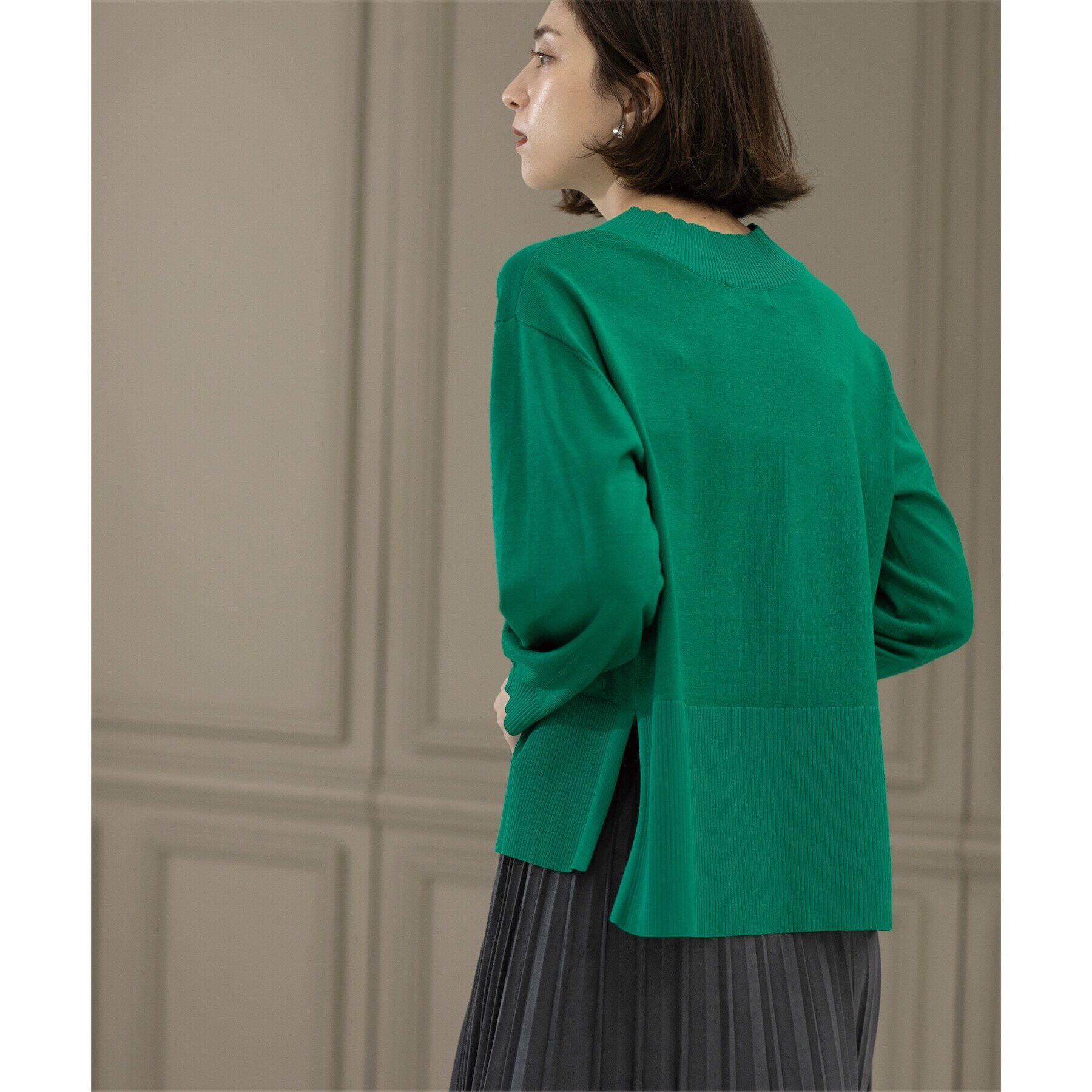 OPAQUE.CLIP「《5color》リブ使いVネックニット【洗濯機洗い可】」|ニット・セーター|