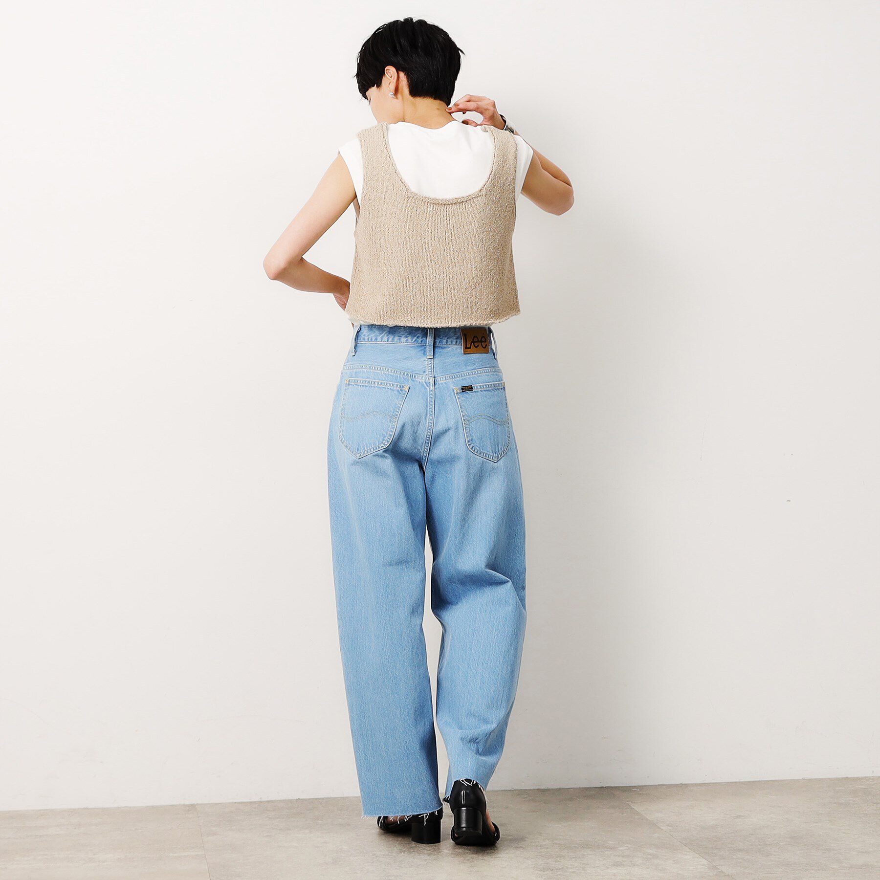 OPAQUE.CLIP「【前後2WAY/ツインセット】ニットビスチェ&times;ノースリーブ【洗濯機洗い可】」|Tシャツ・カットソー|