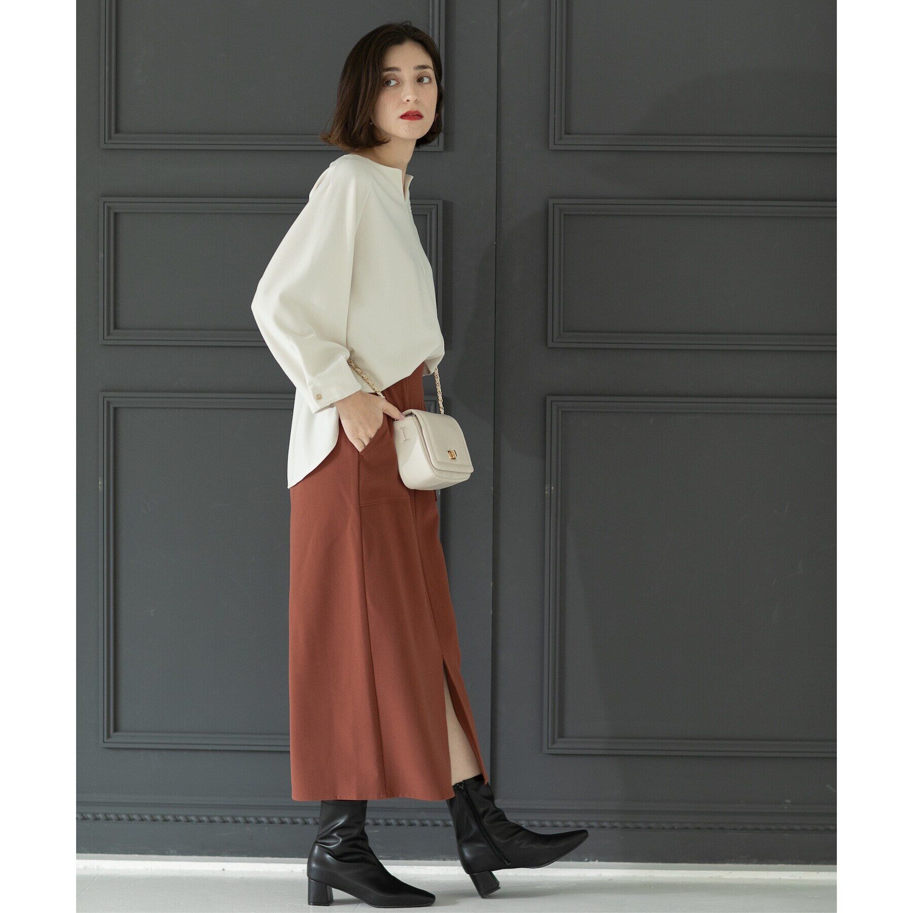 OPAQUE.CLIP「ストレッチタイトスカート【洗濯機洗い可】」|スカート|